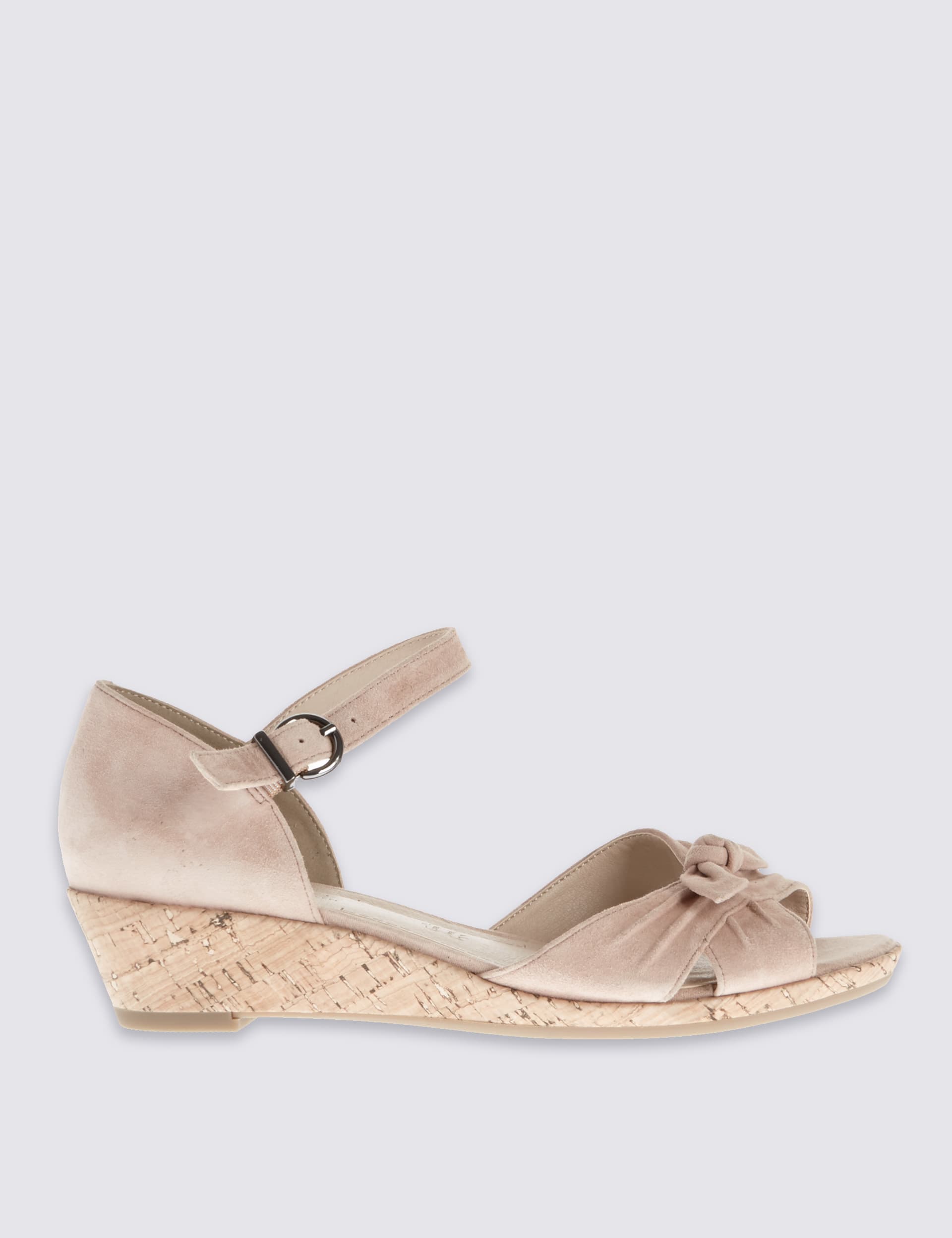 Wide Fit Suede Wedge Heel Sandals Image 2 of 7