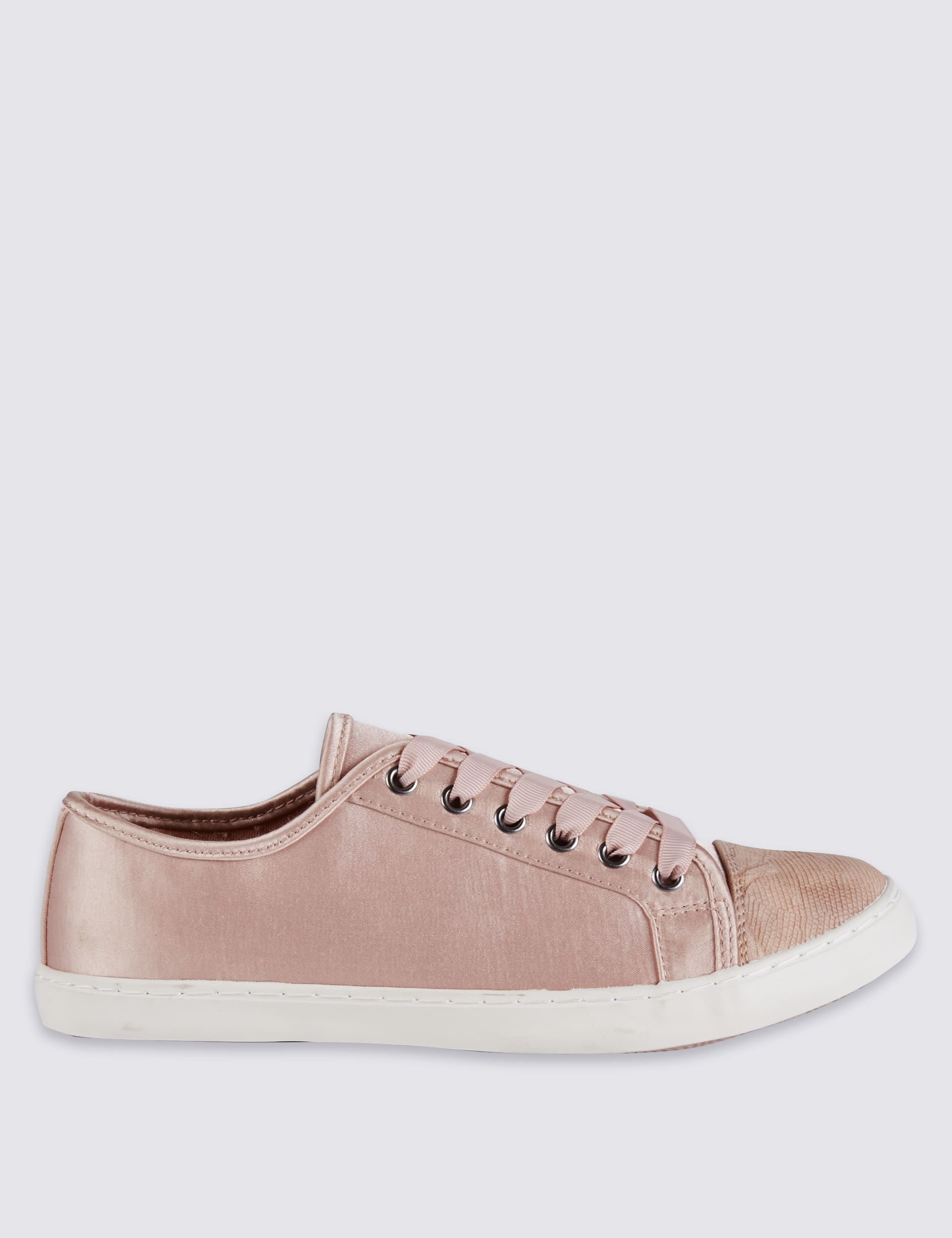 Lace-up Satin Trainers Image 2 of 7
