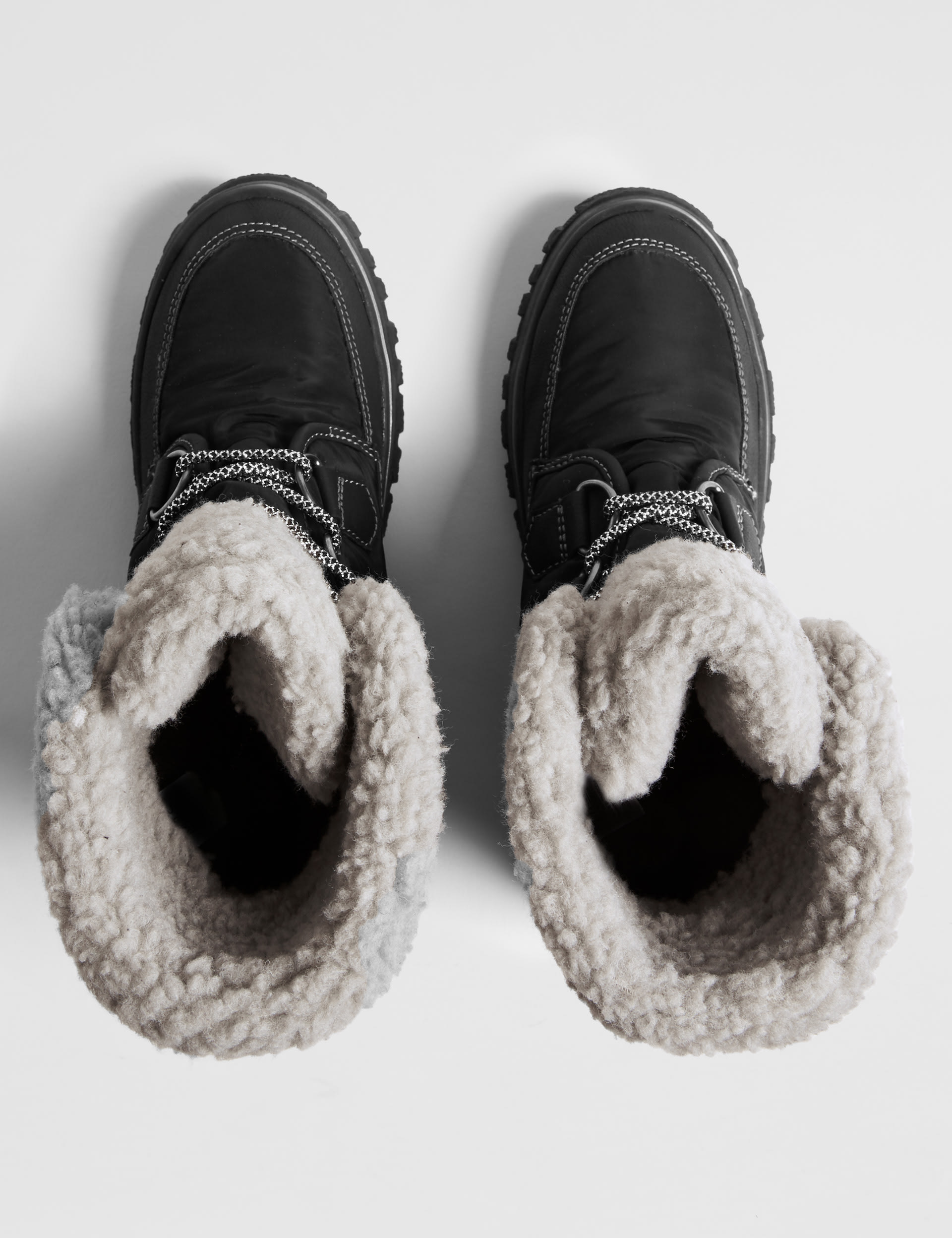 Waterproof Faux Fur Lace-up Ankle Boots Image 2 of 7
