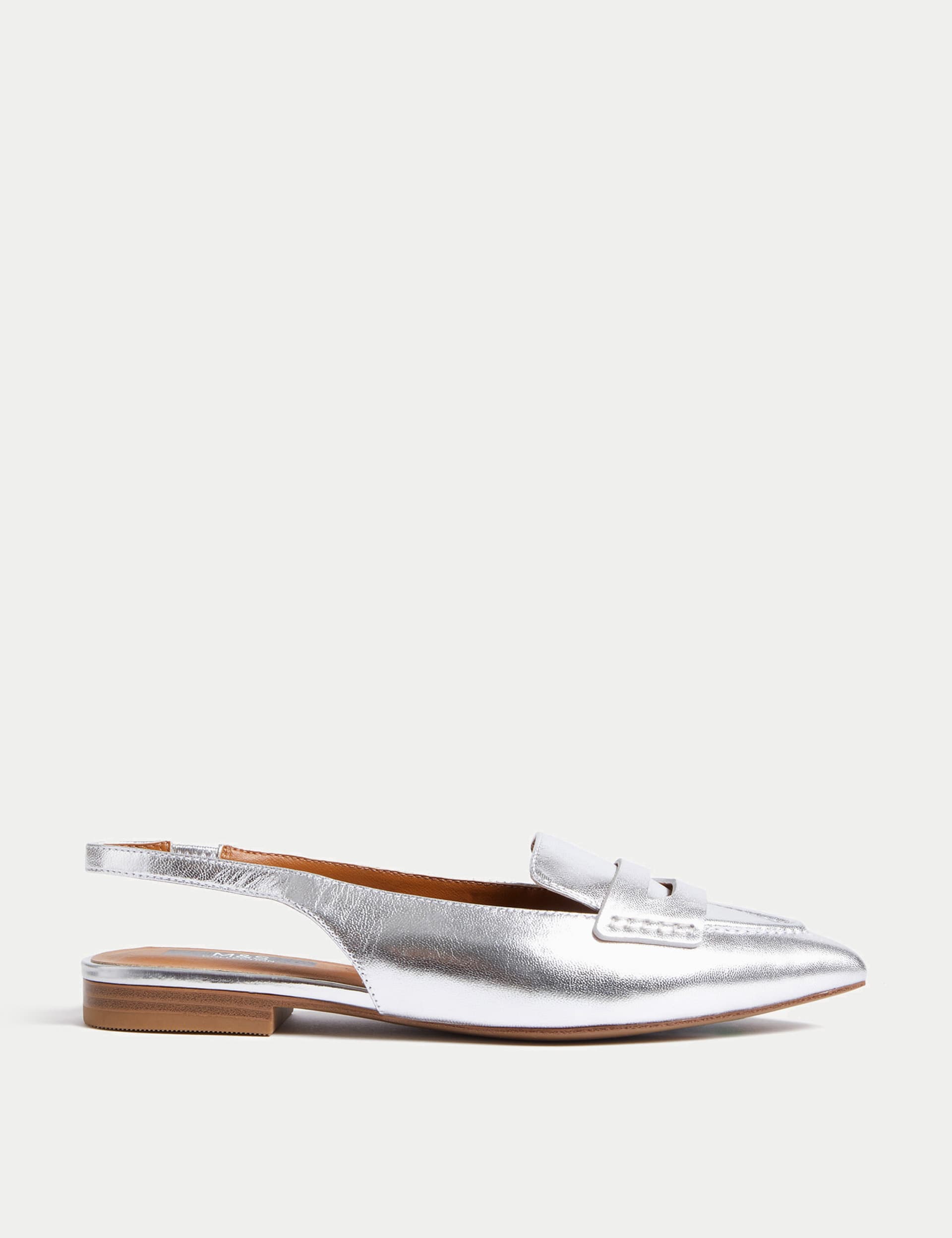 Leather Slip On Flat Slingback Shoes | M&S Collection | M&S