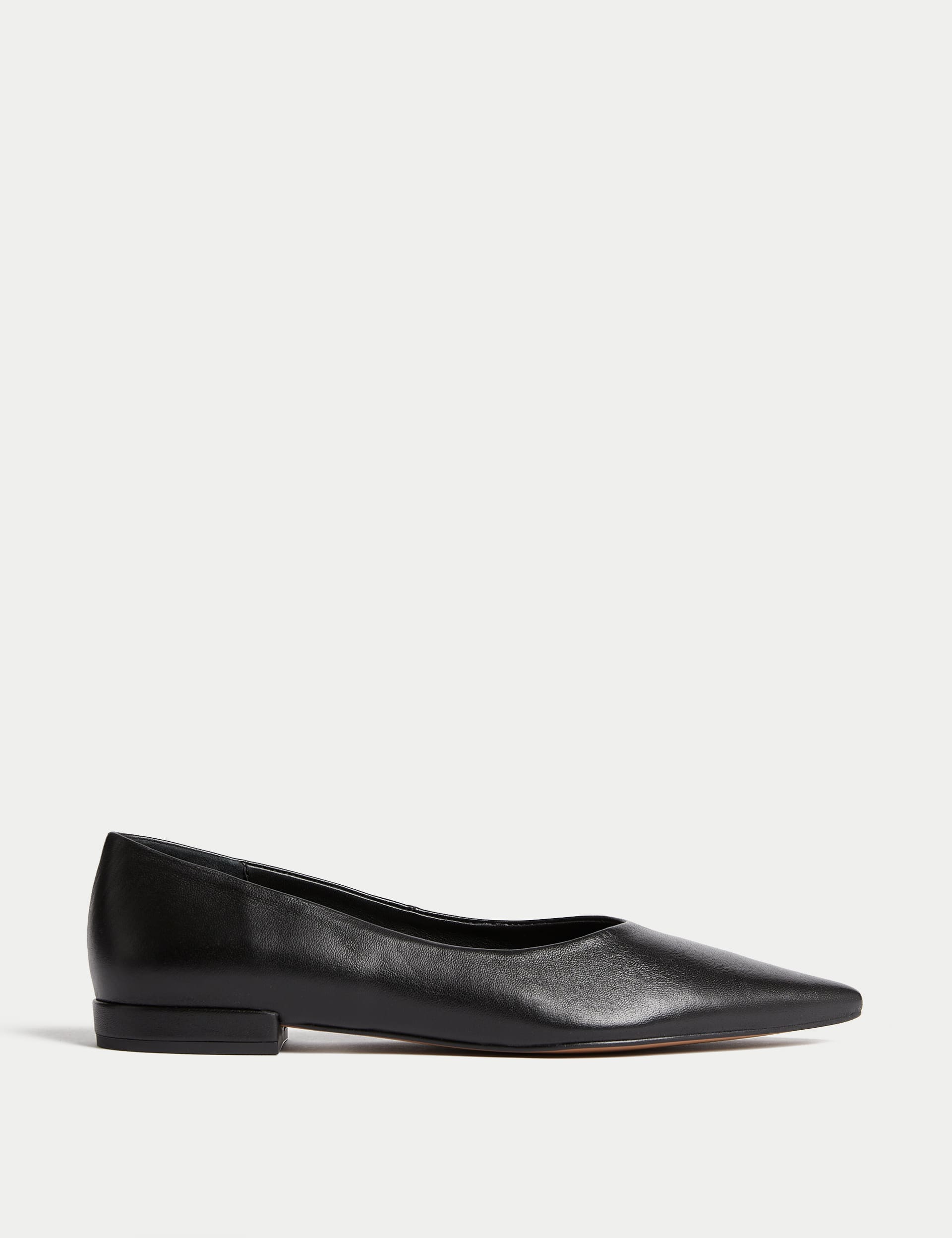 Leather Slip On Flat Pointed Pumps | Autograph | M&S