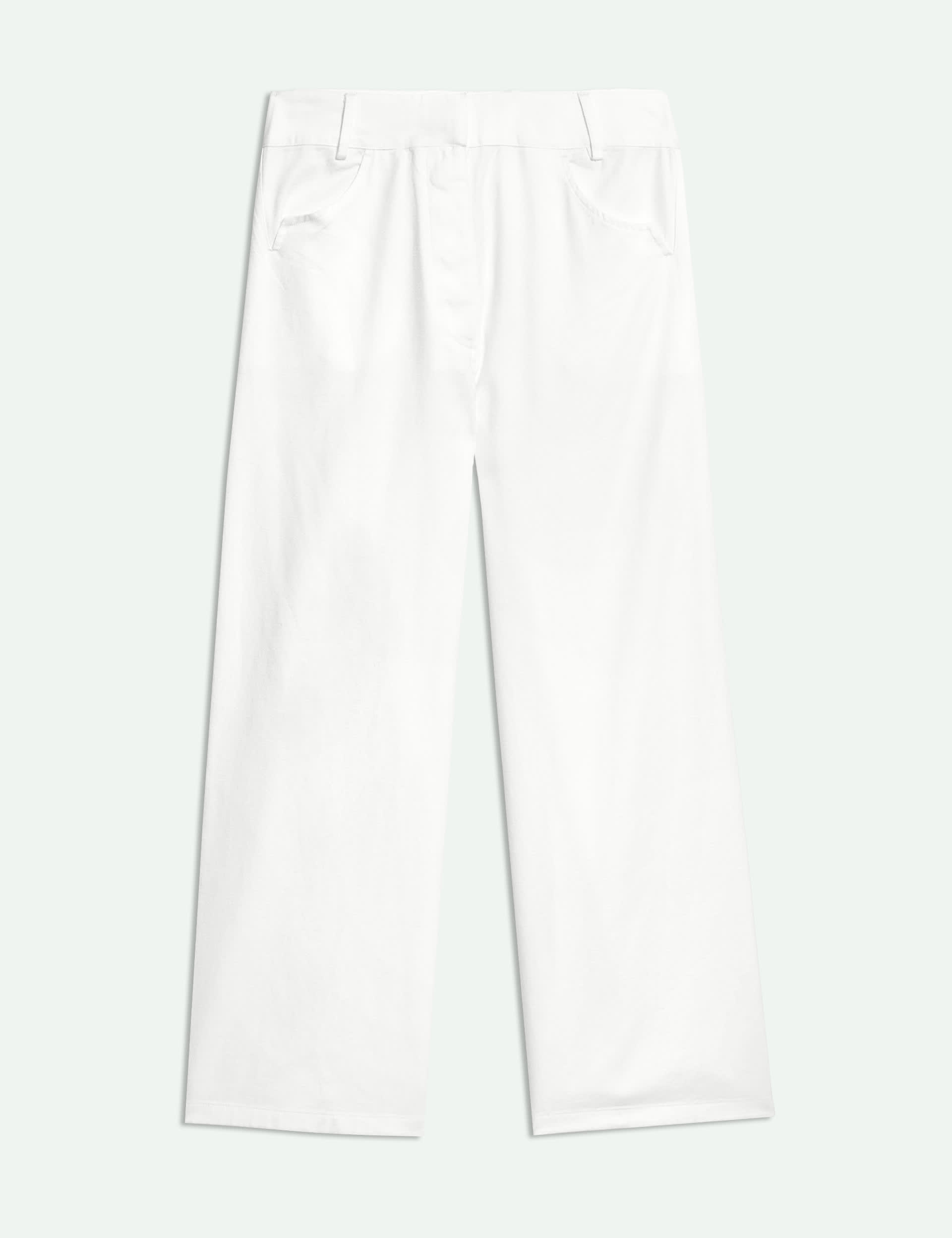 Pure Cotton Lace-Up Detail Trousers