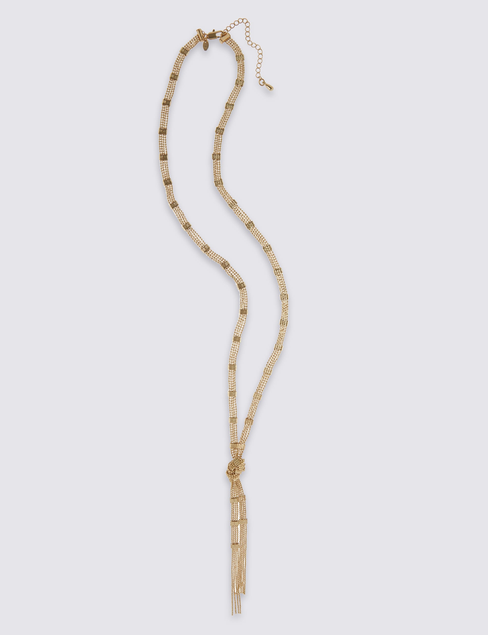 Gold Plated Ball Chain Tassel Necklace Image 2 of 4