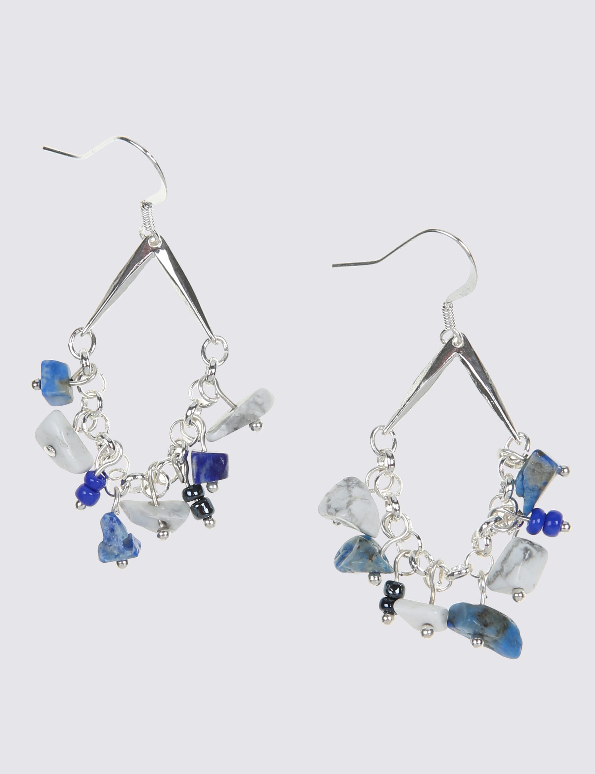 Triangle Beaded Drop Earrings Image 2 of 3