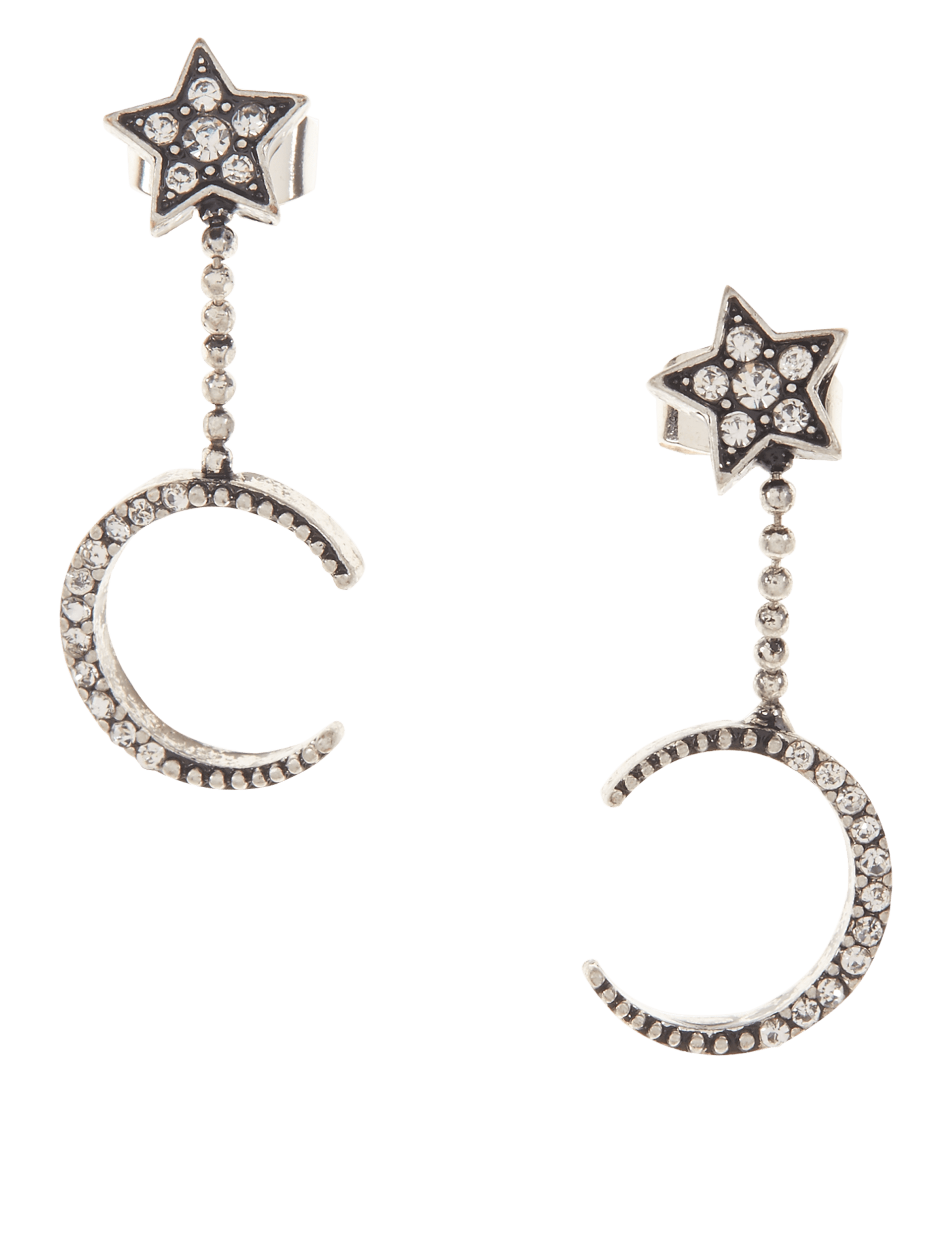 Star & Moon Drop Earrings Image 2 of 3