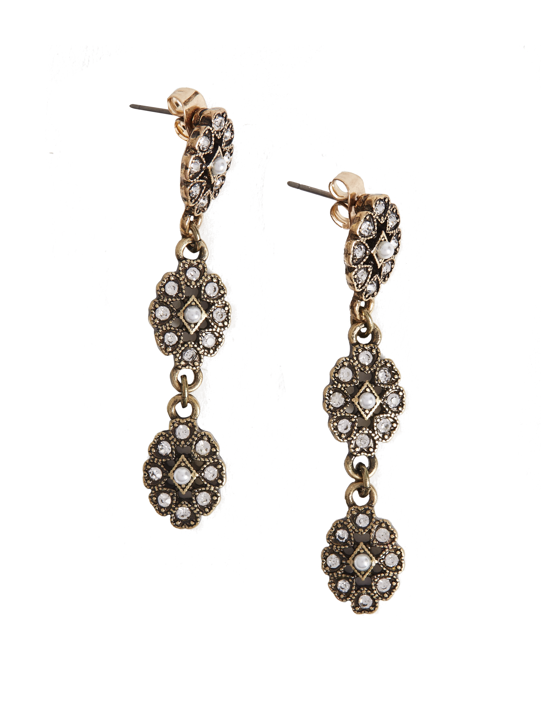 Vintage Pearl Drop Earrings Image 2 of 3