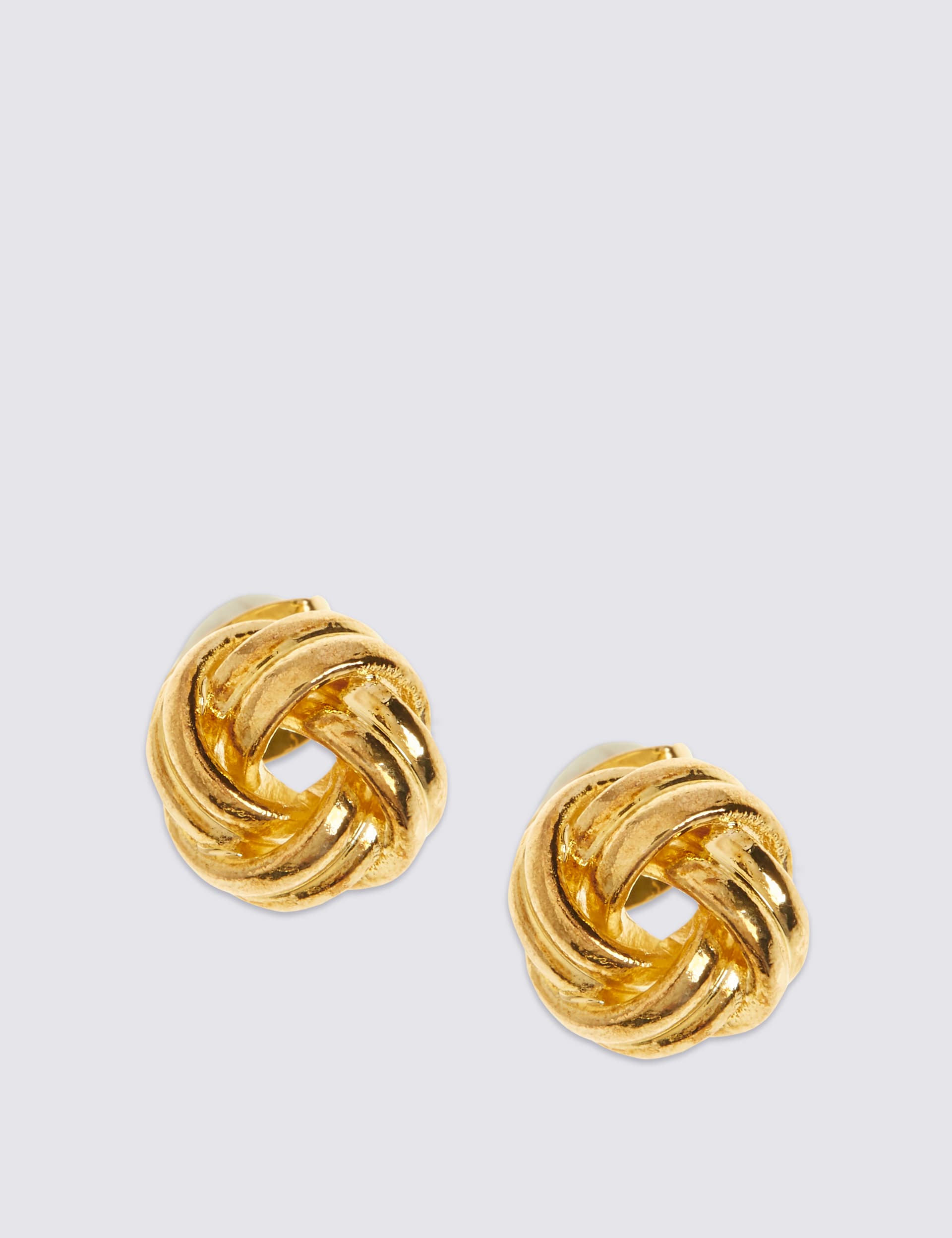 Gold Plated New Knot Stud Earrings Image 2 of 3