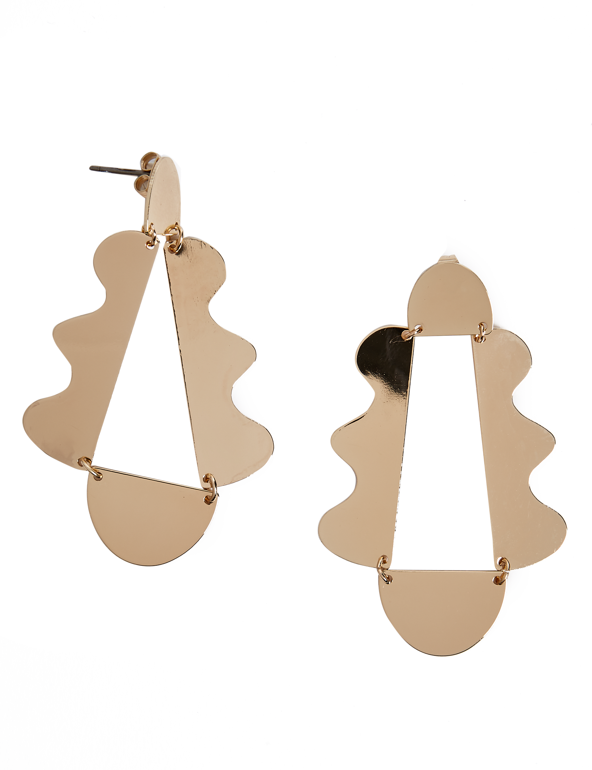 Razor Cut Shapes Drop Earrings Image 2 of 3