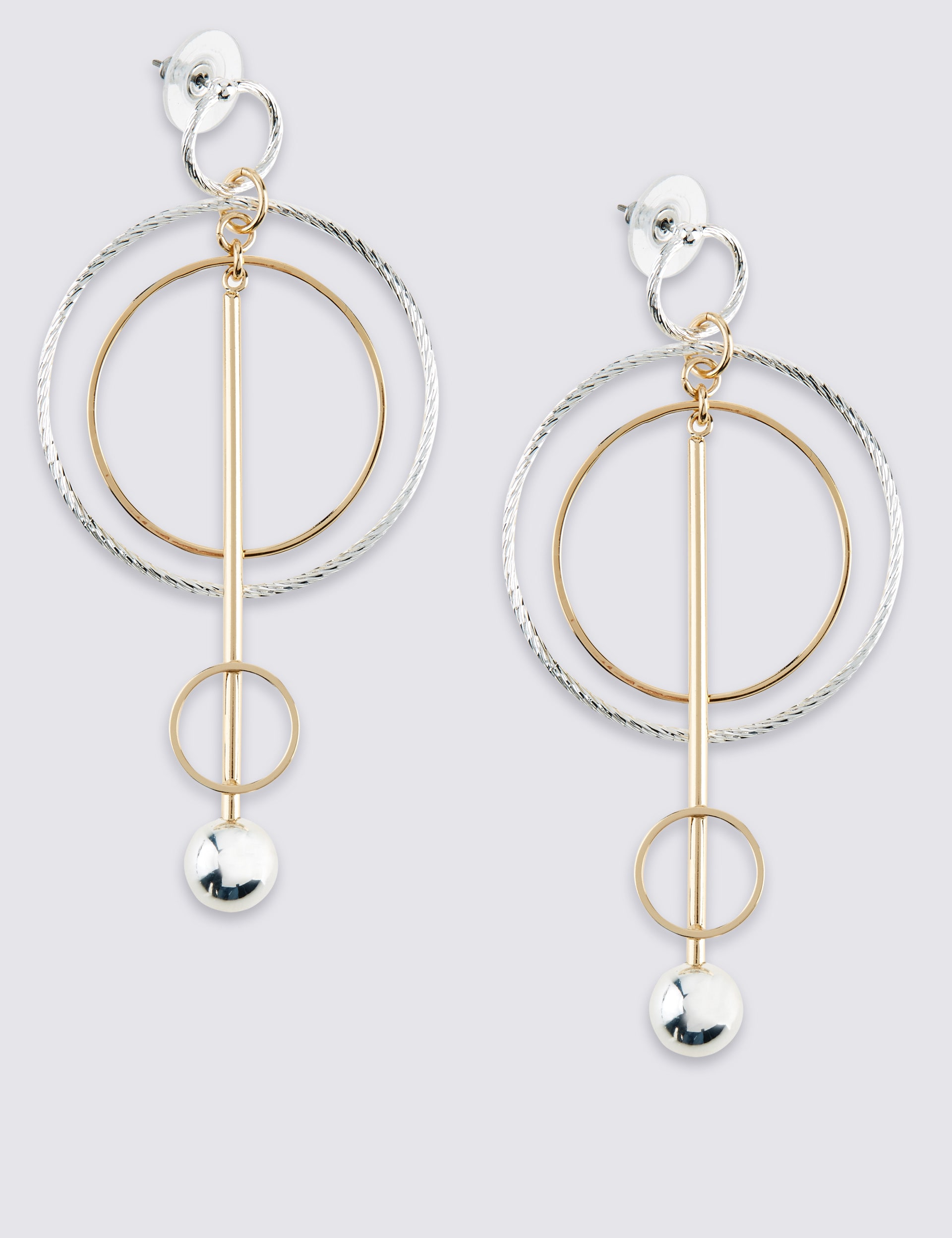 Stick Hoop Drop Earrings Image 2 of 3