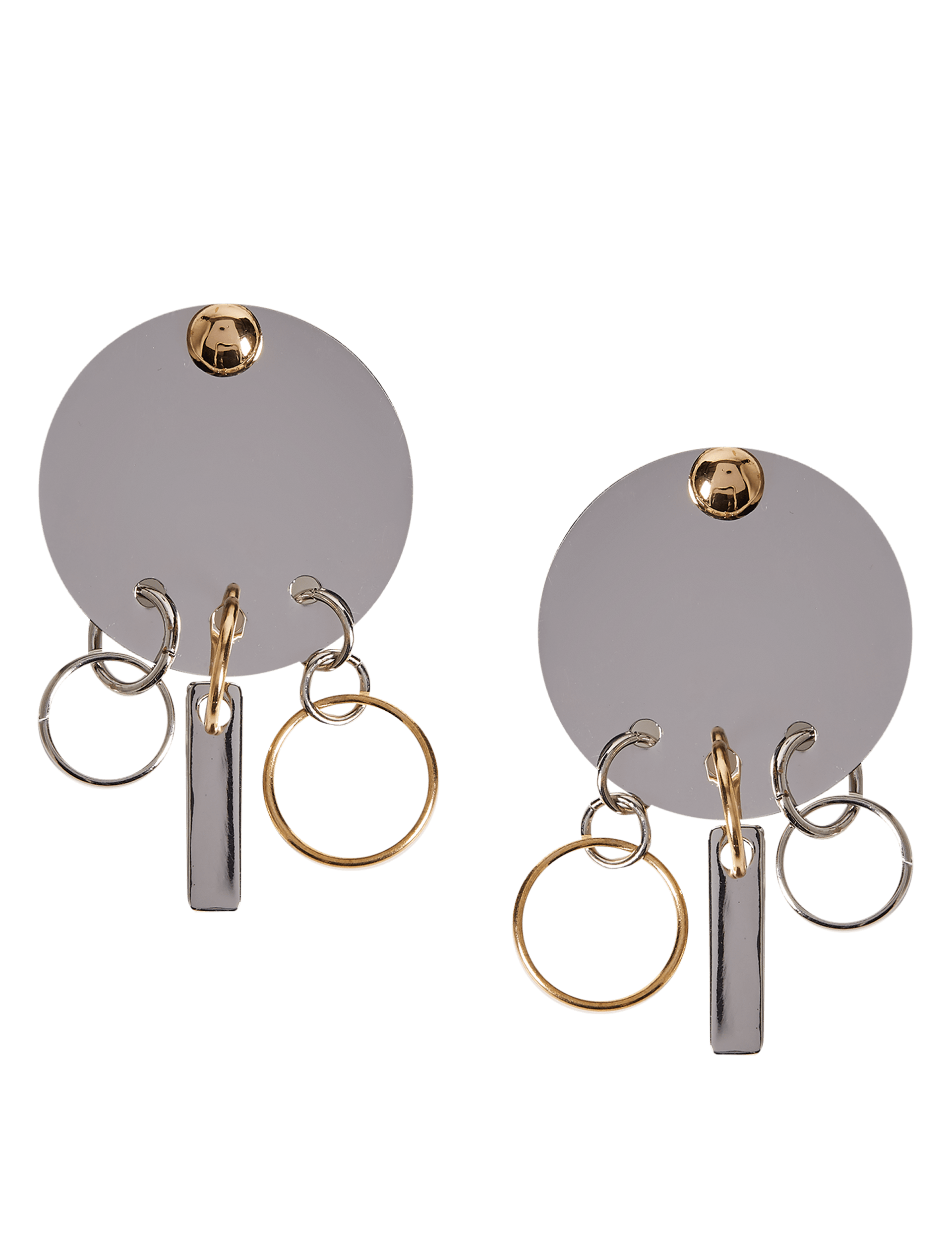 Button Disc Charm Earrings Image 2 of 3