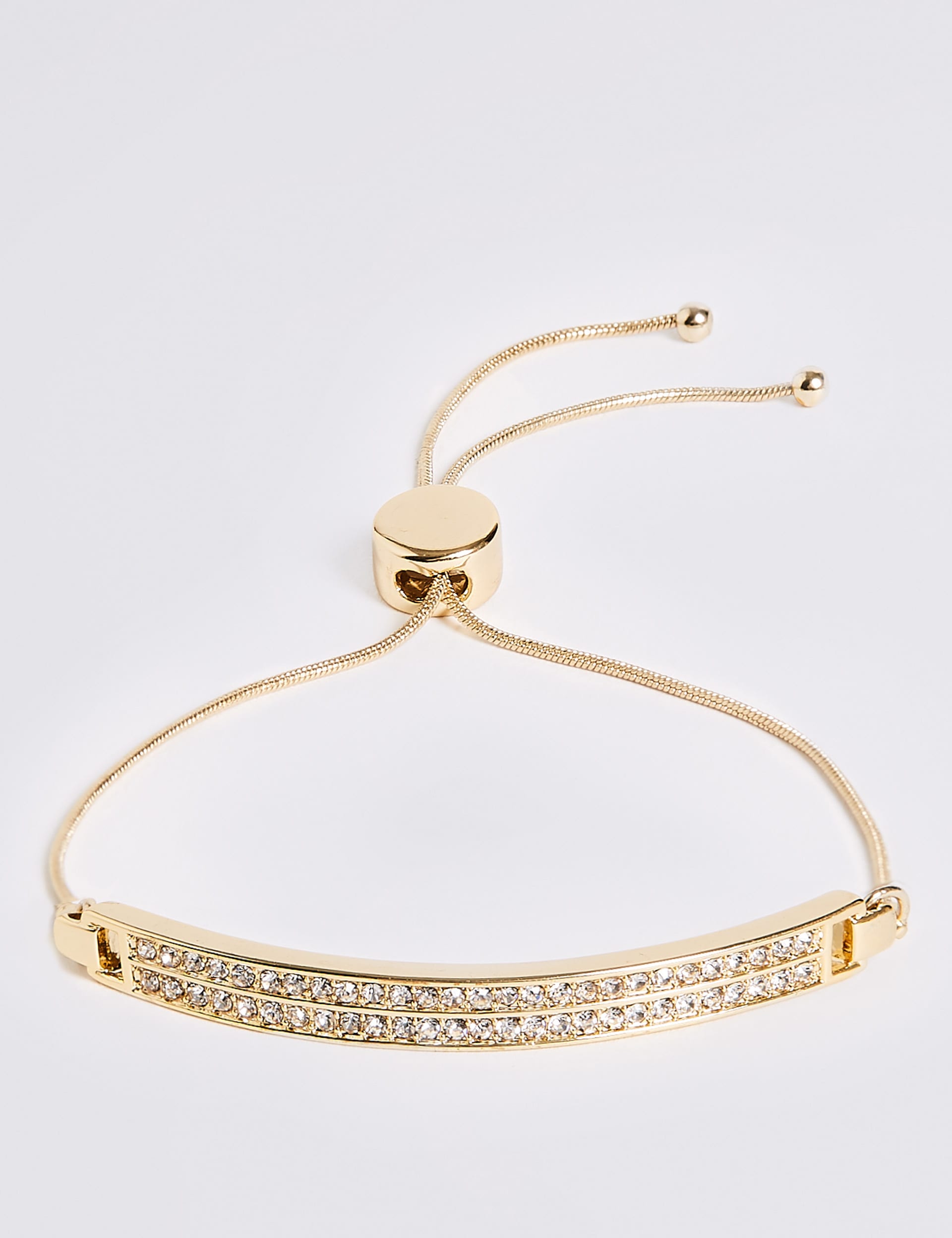 Gold Plated Pave Bar Bracelet Image 2 of 4