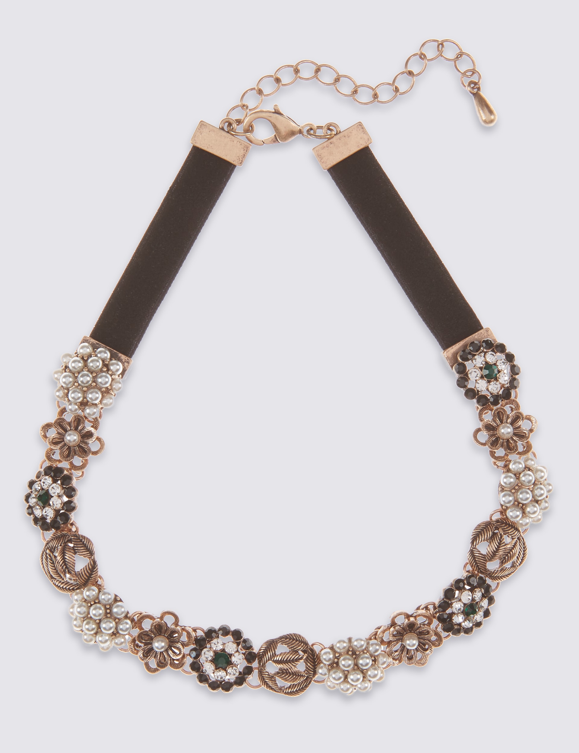 Pearl & Gem Choker Necklace Image 2 of 3