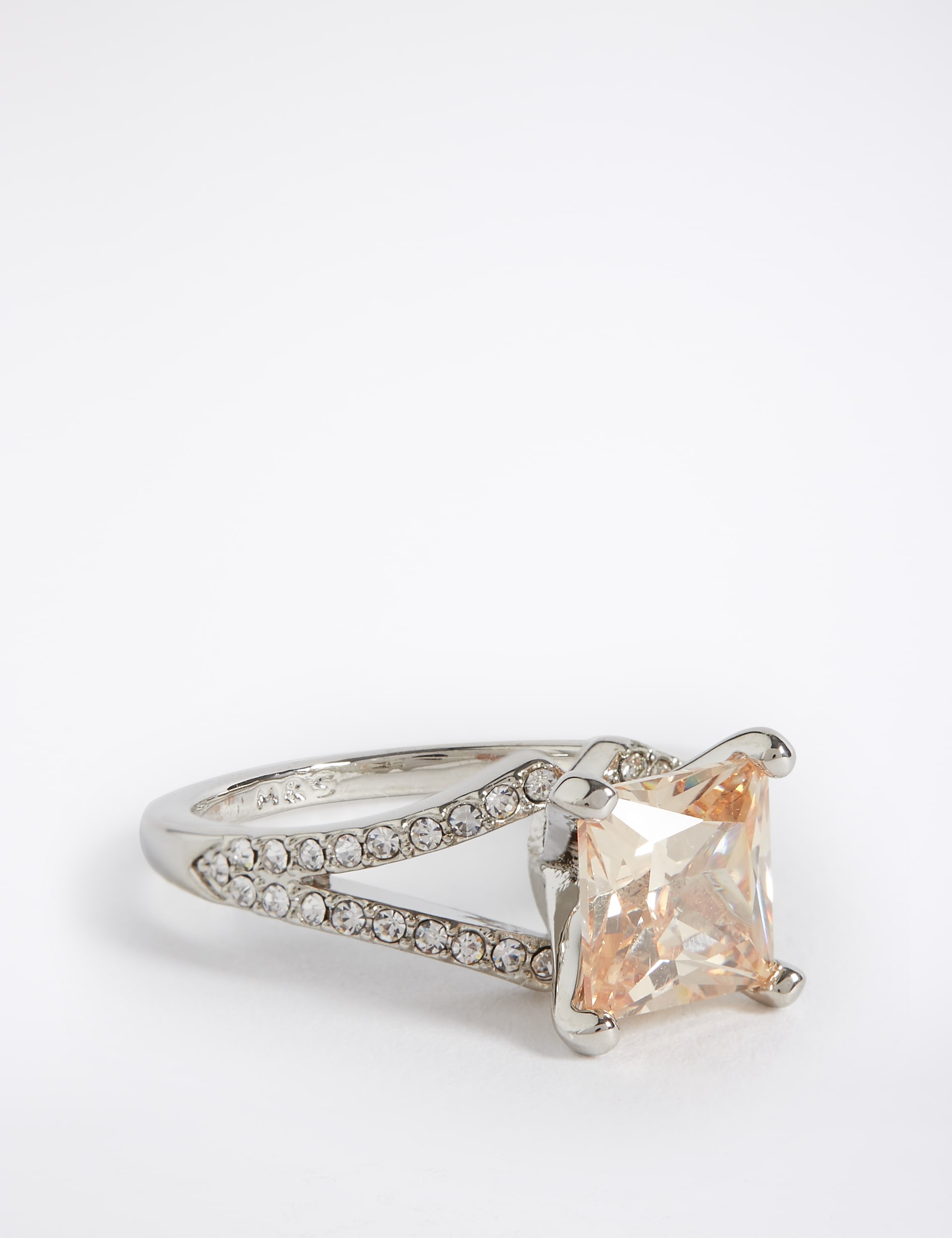 Platinum Plated Sparkle Solitaire Ring Image 2 of 4