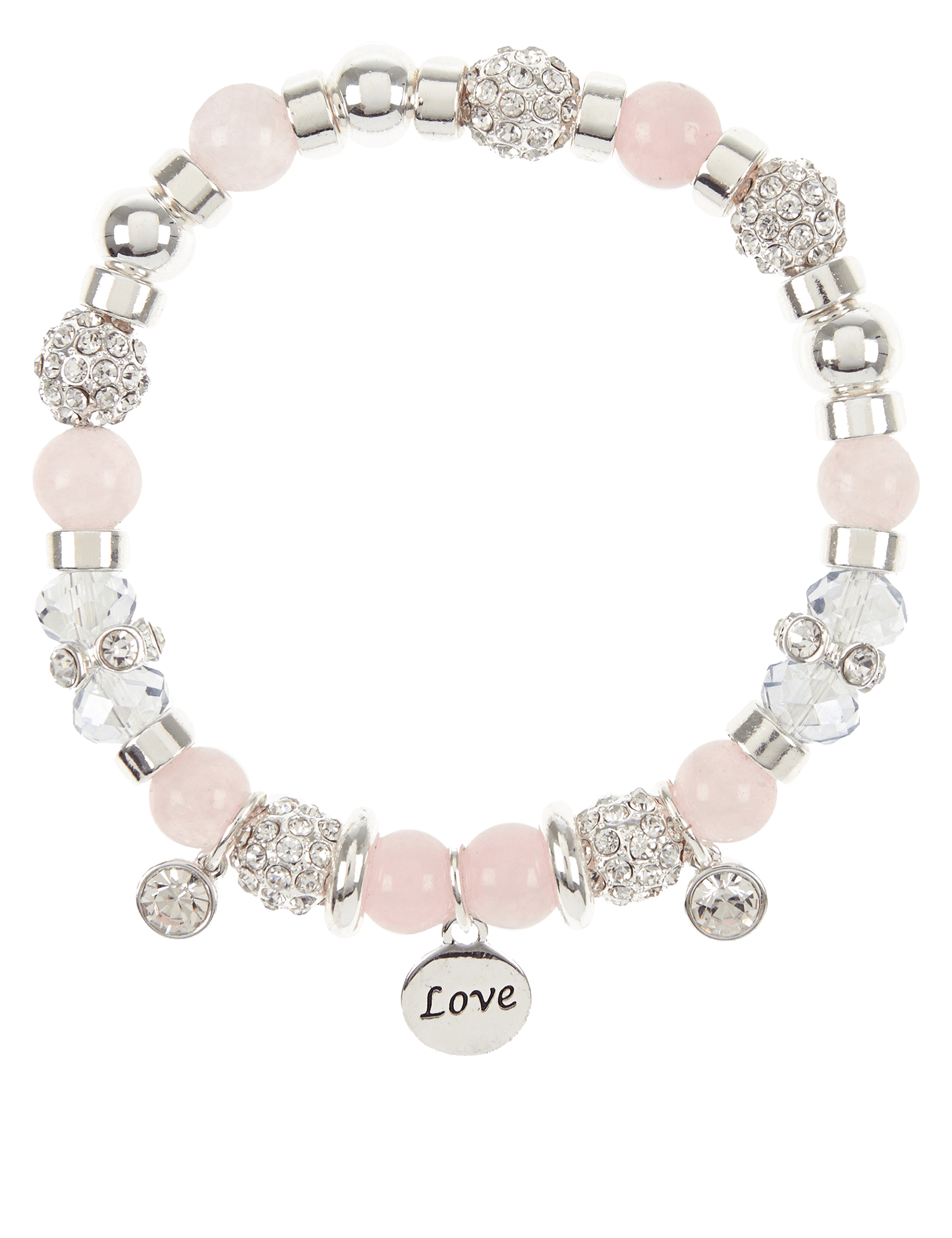 Sparkle Heart Charm Stretch Bracelet Image 2 of 4