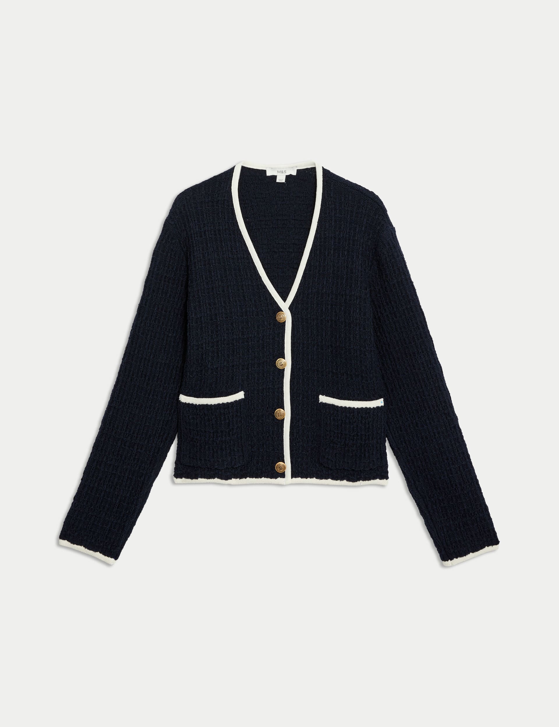 Cotton Blend Textured Knitted Jacket | M&S Collection | M&S