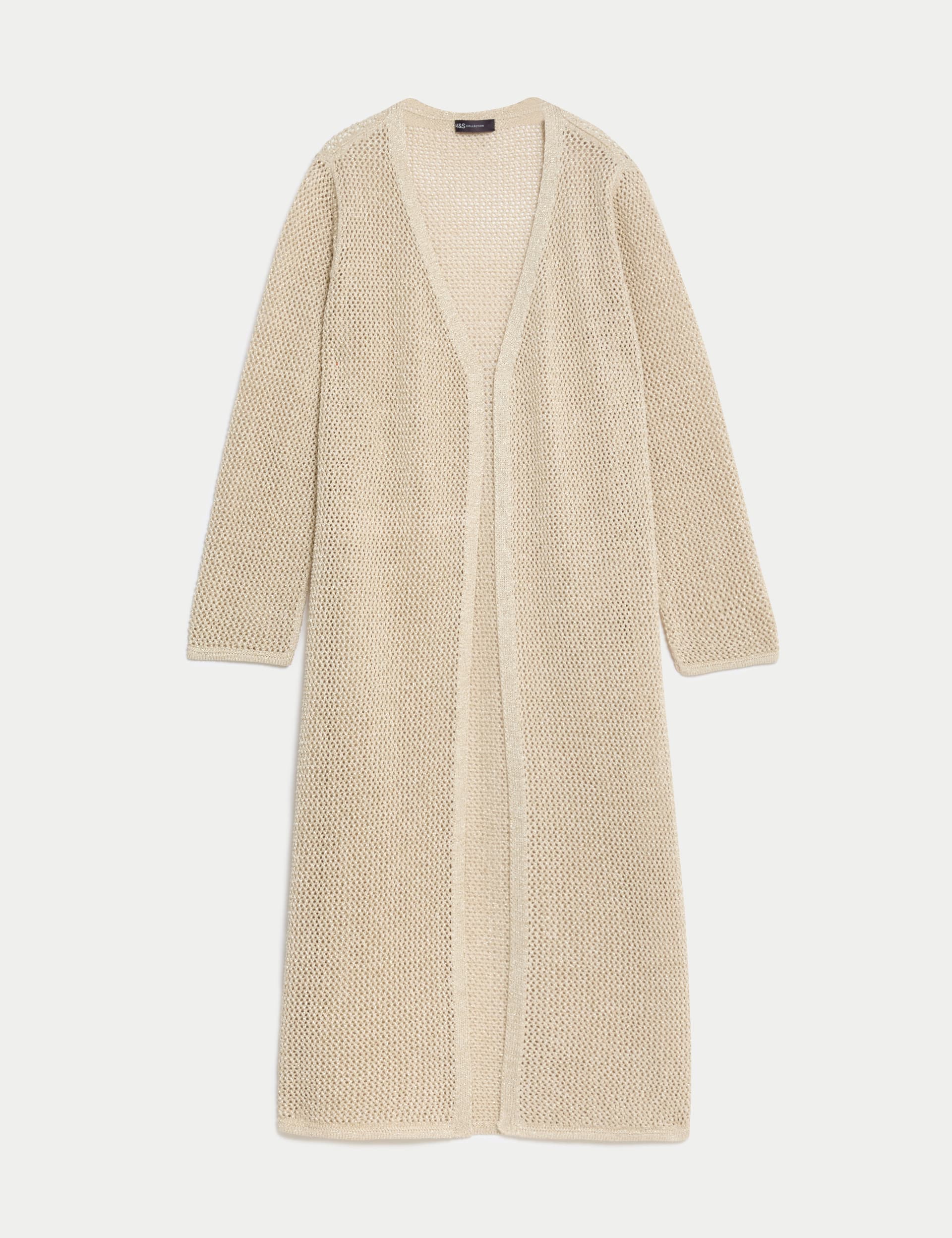 Cotton Rich Textured Longline Cardigan