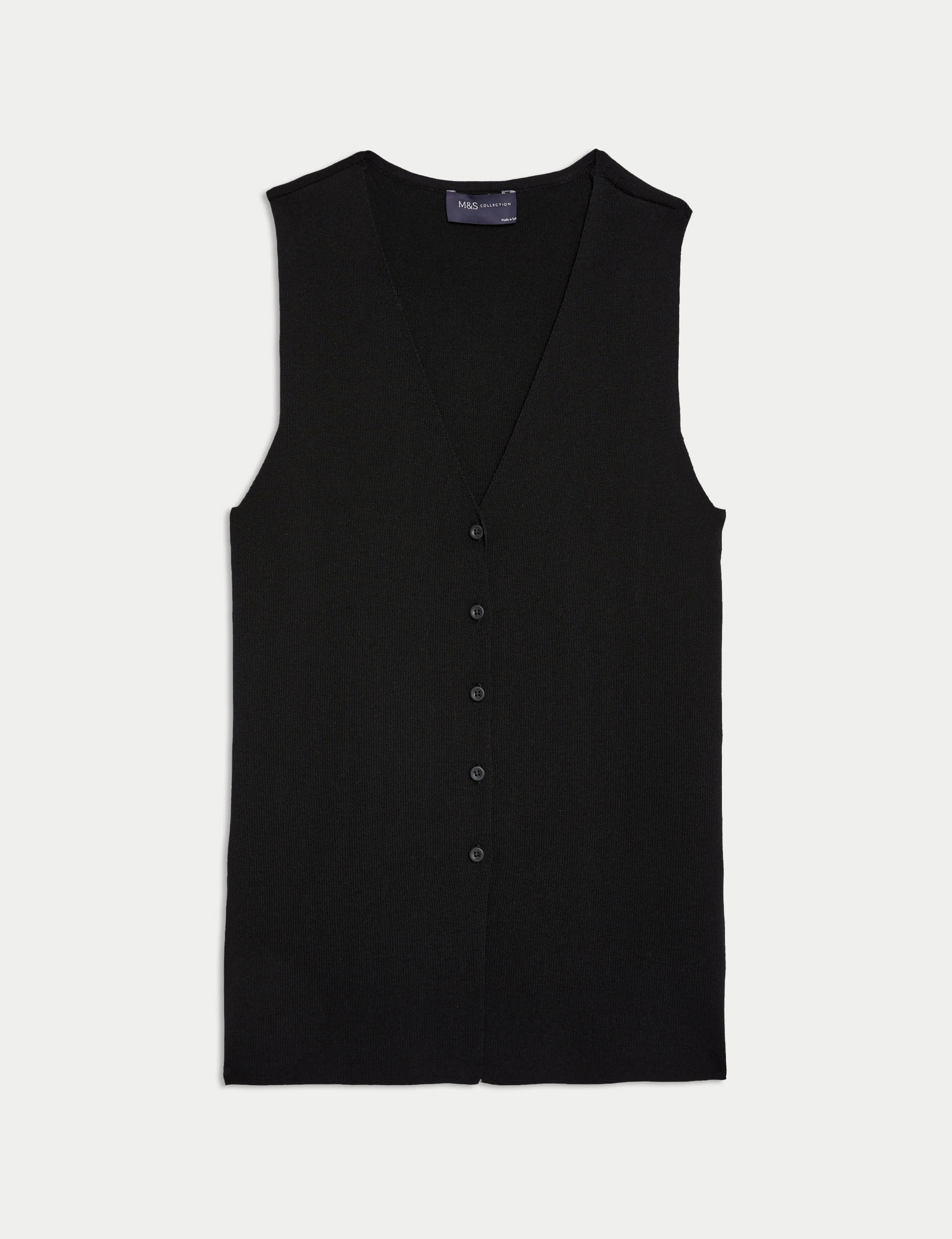 V-neck Button Through Knitted Waistcoat