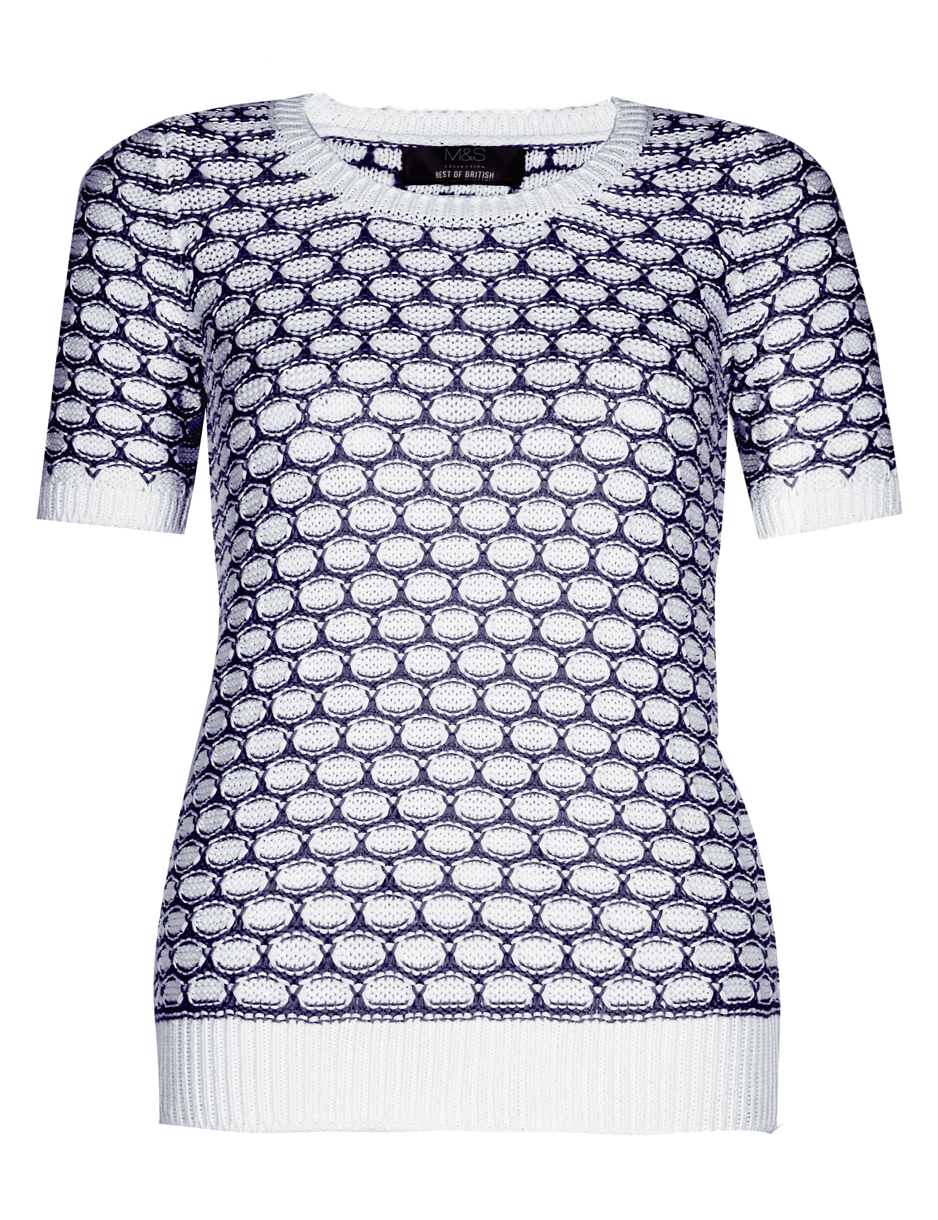 Best of British Pure Cotton Textured Jumper Image 2 of 6