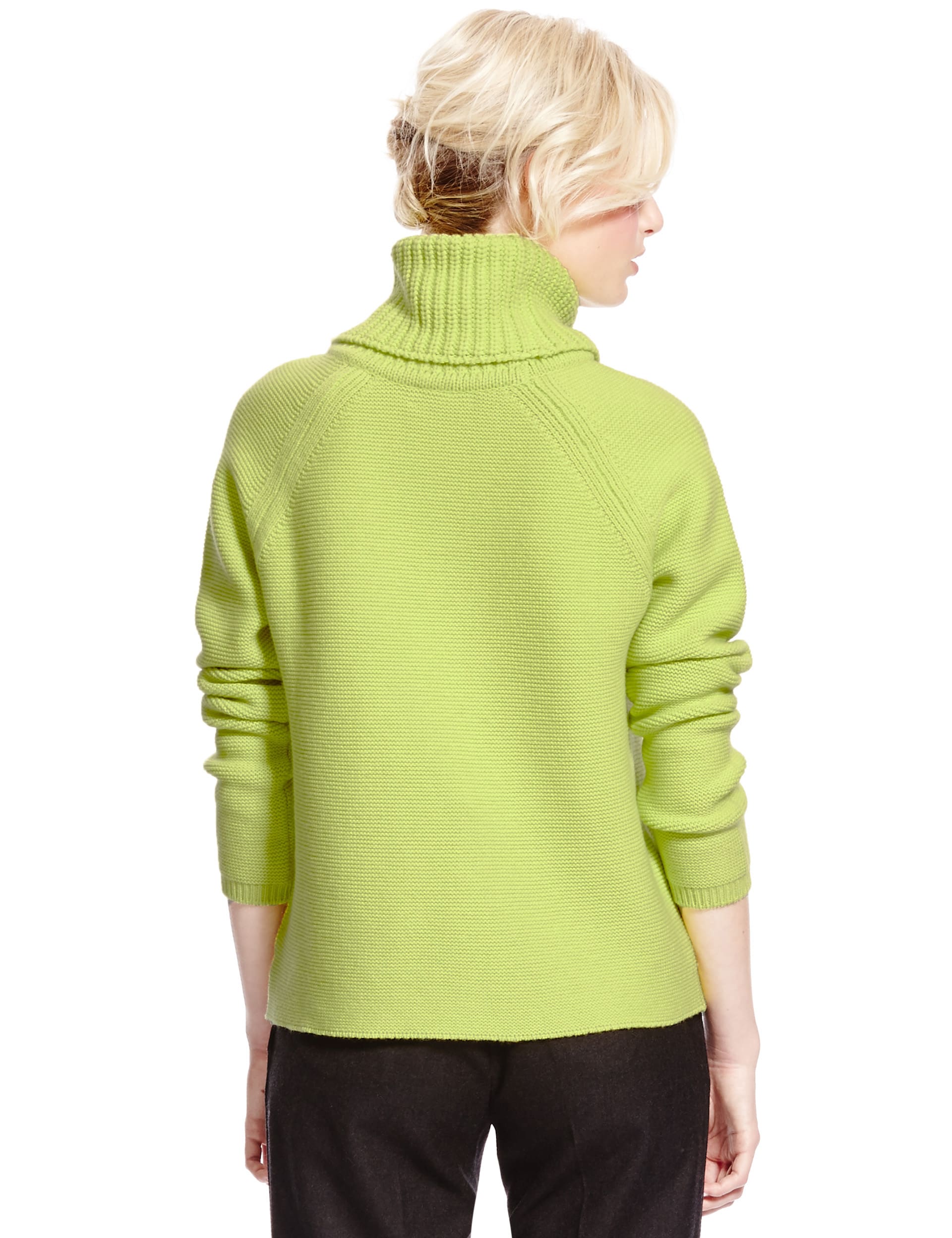 Lambswool Rich Roll Neck Jumper with Cashmere Image 2 of 4