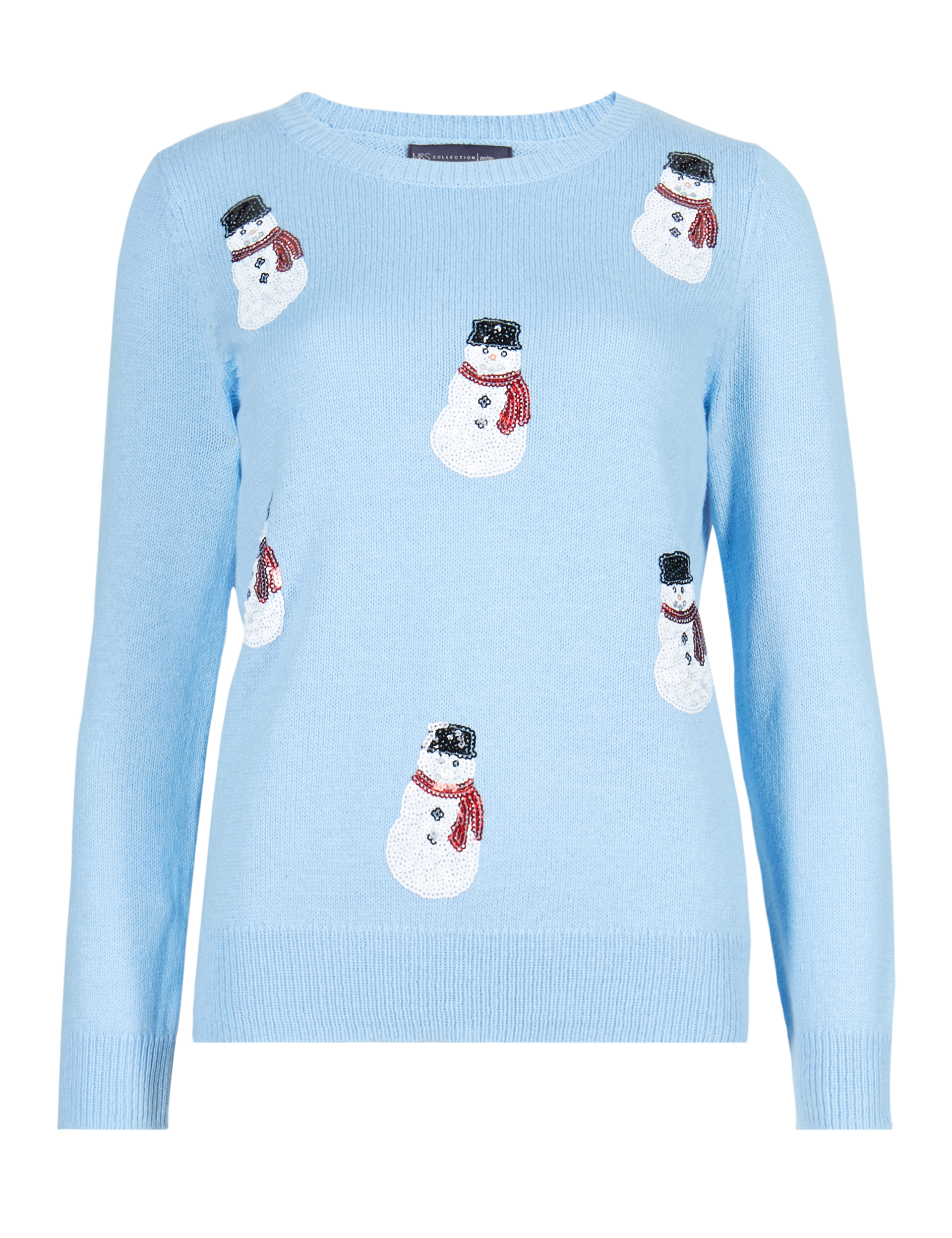 Sequin Embellished Snowman Jumper Image 2 of 4