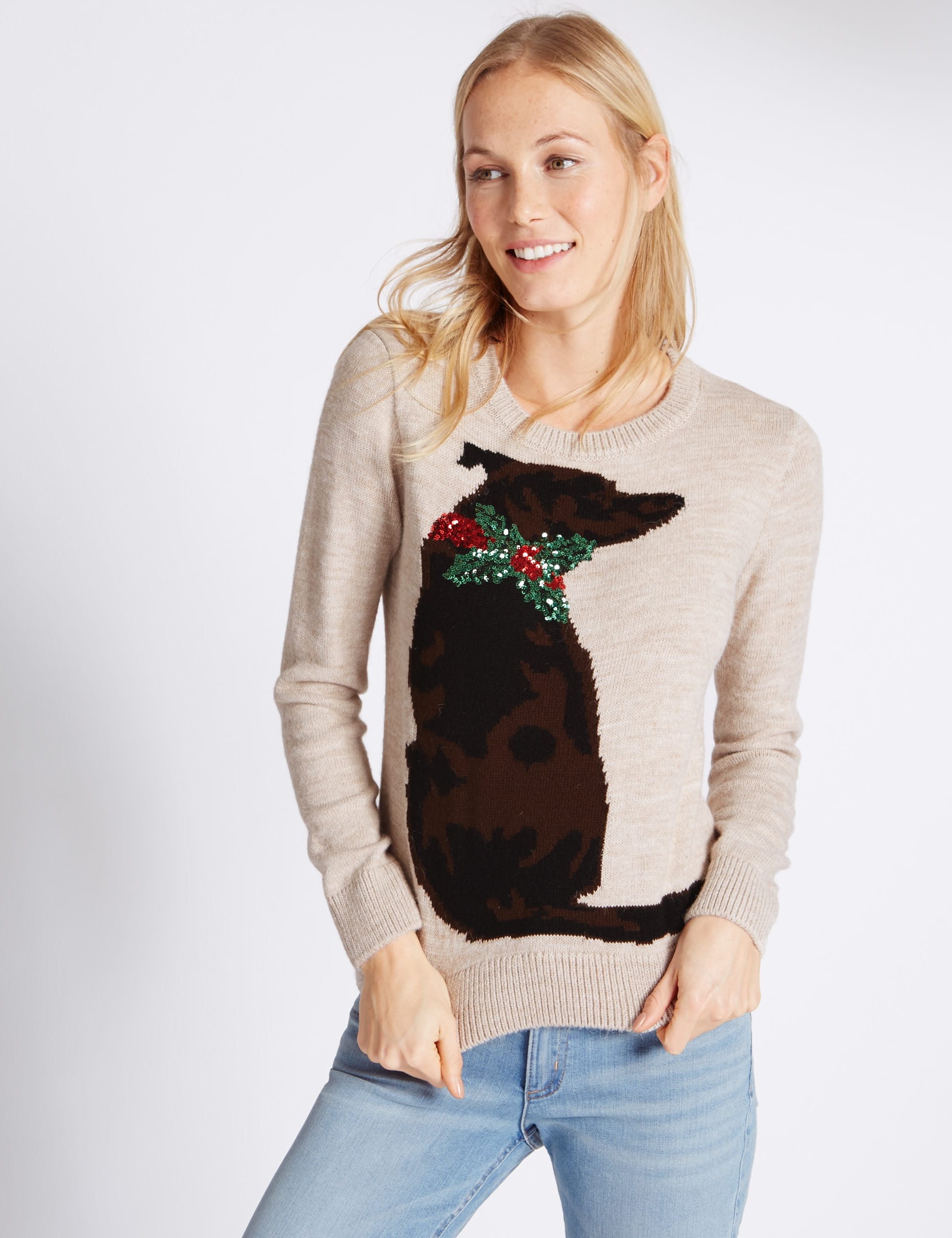 Embellished christmas jumper best sale