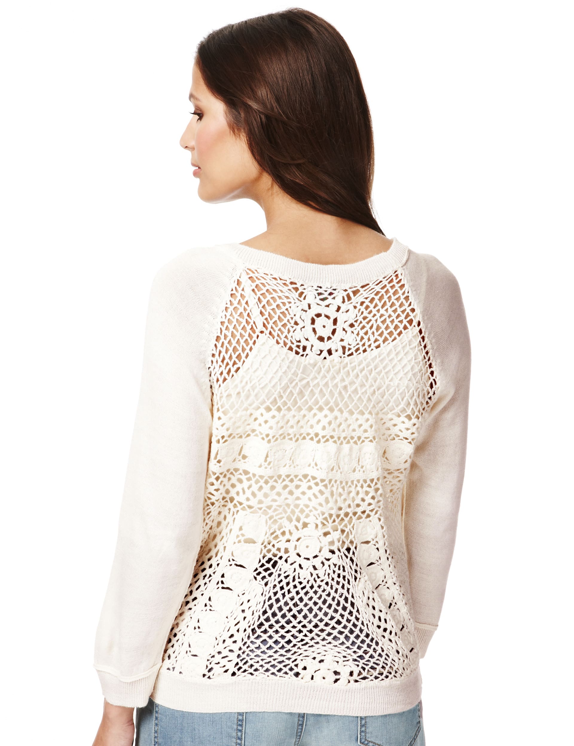 Rear Crochet Jumper Image 2 of 6