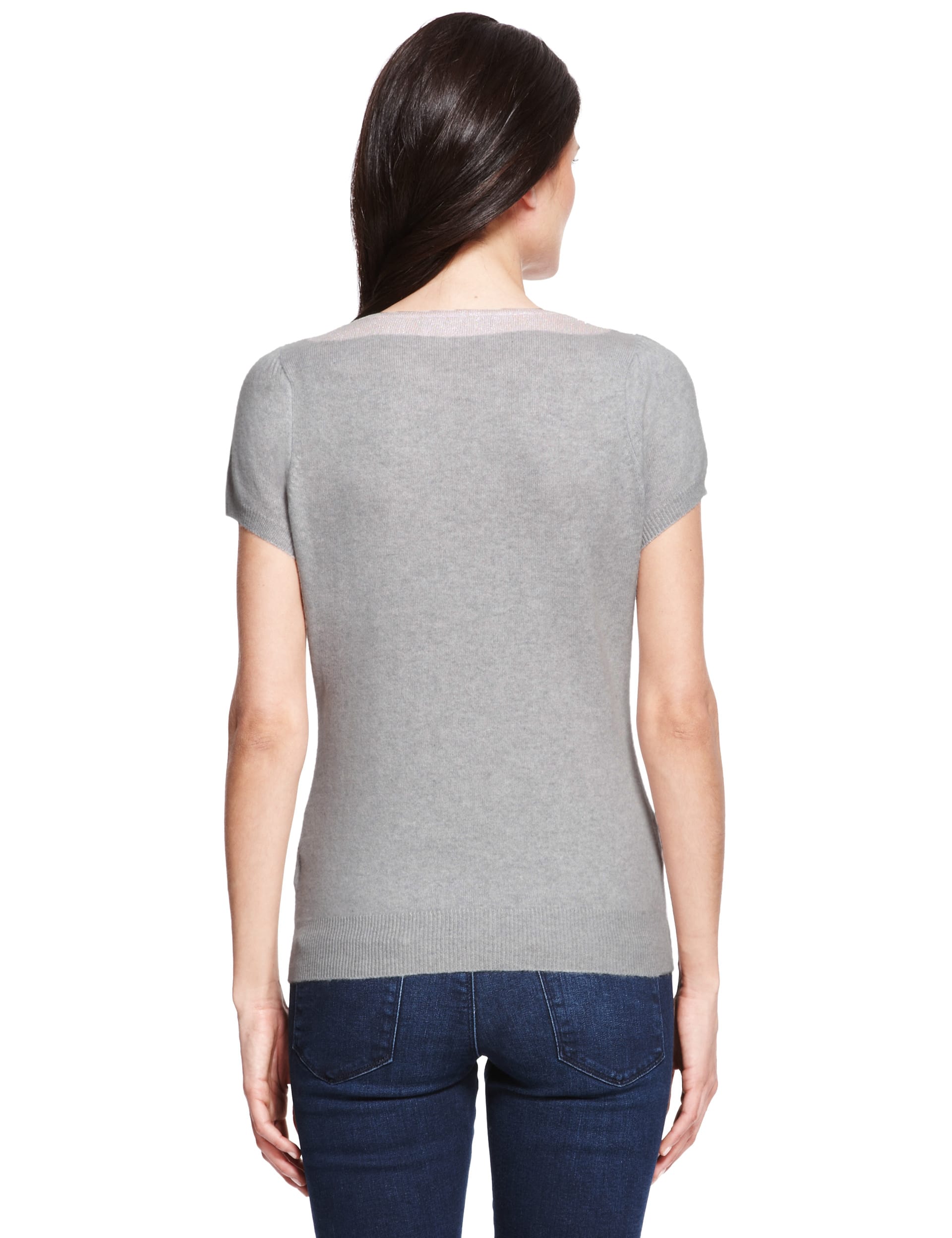 Cashmere Rich Mock Peter Pan Collar Jumper MADE WITH SWAROVSKI® ELEMENTS Image 2 of 5