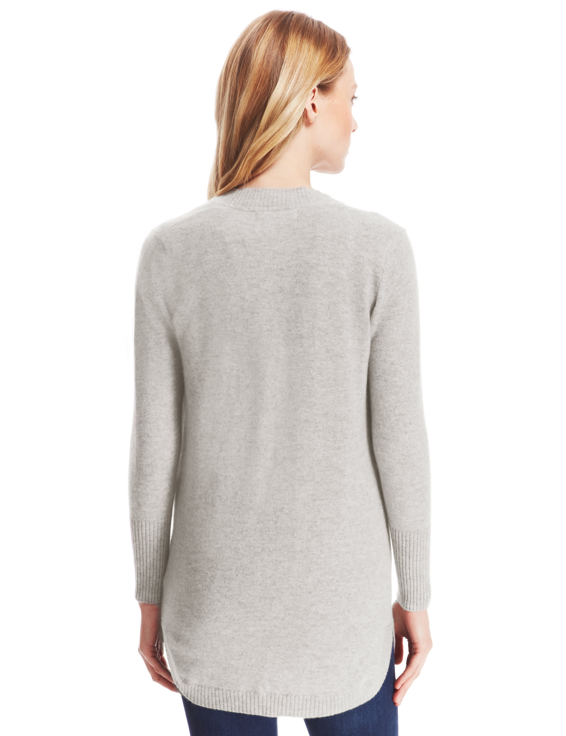 Pure Cashmere Curved Hem Cardigan Image 2 of 4