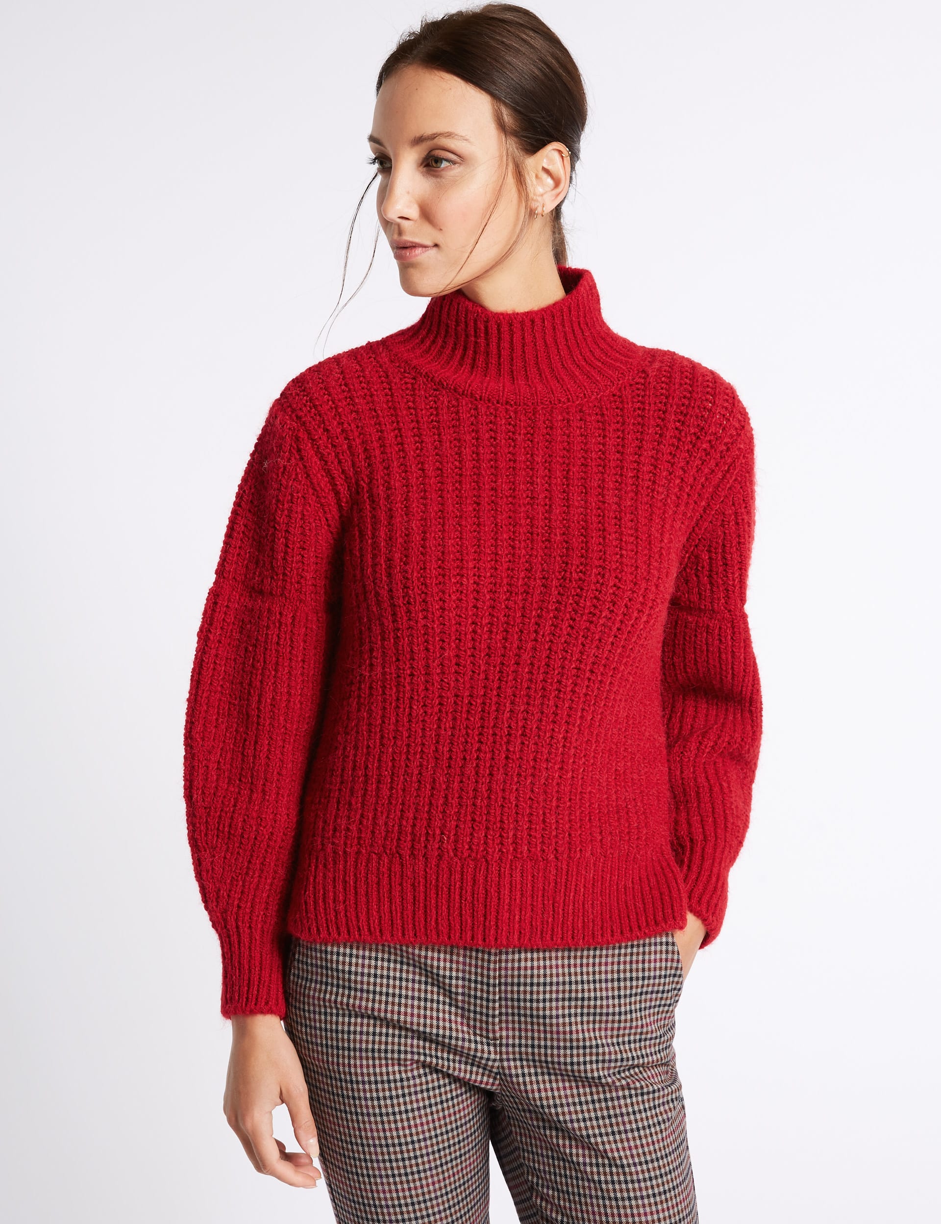 Ribbed Funnel Neck Jumper Image 2 of 6