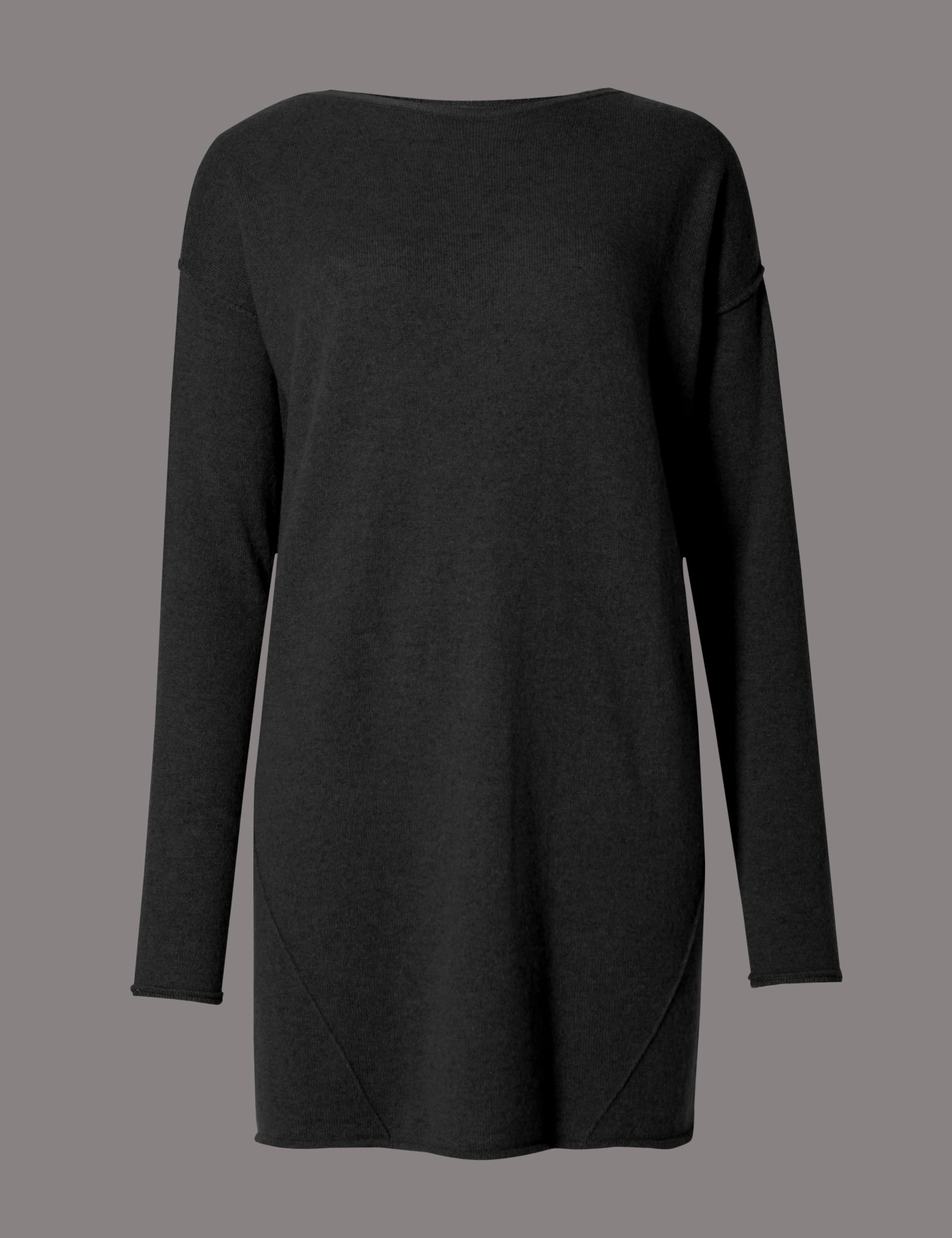 Pure Cashmere Seam Slash Neck Jumper Image 2 of 5