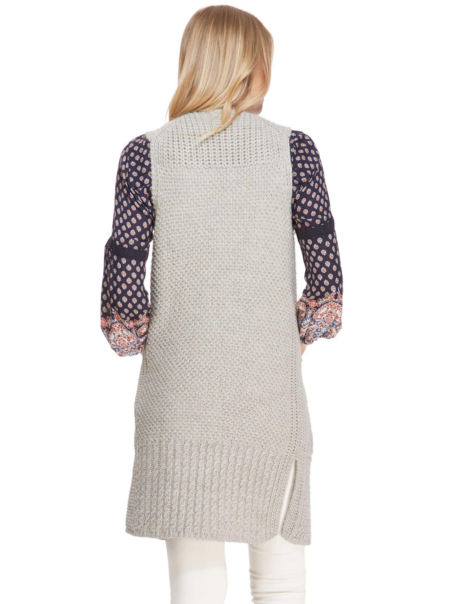 Open Front Tassel Cardigan with Wool Image 2 of 4