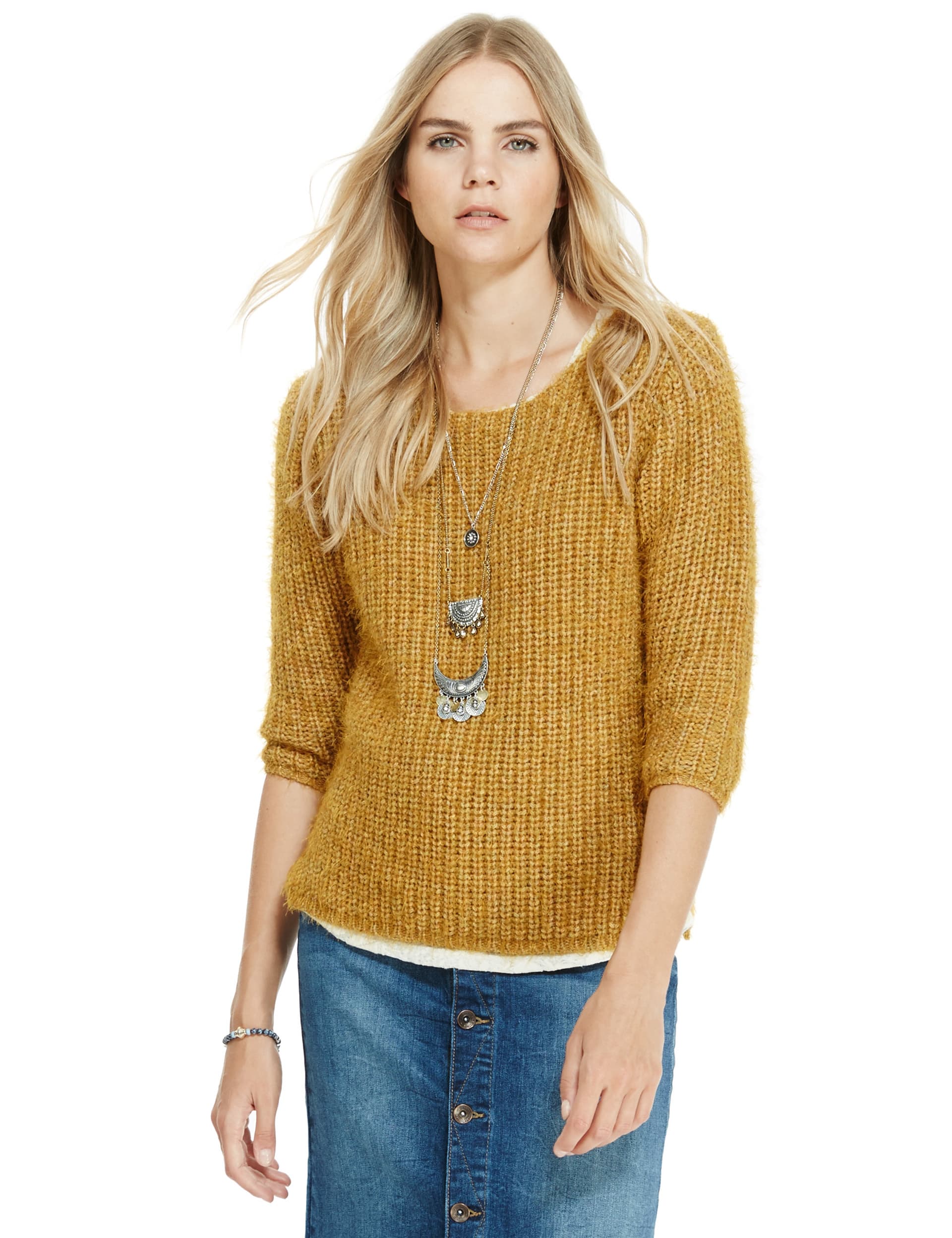 Chunky Knit Fluffy Jumper Image 2 of 4