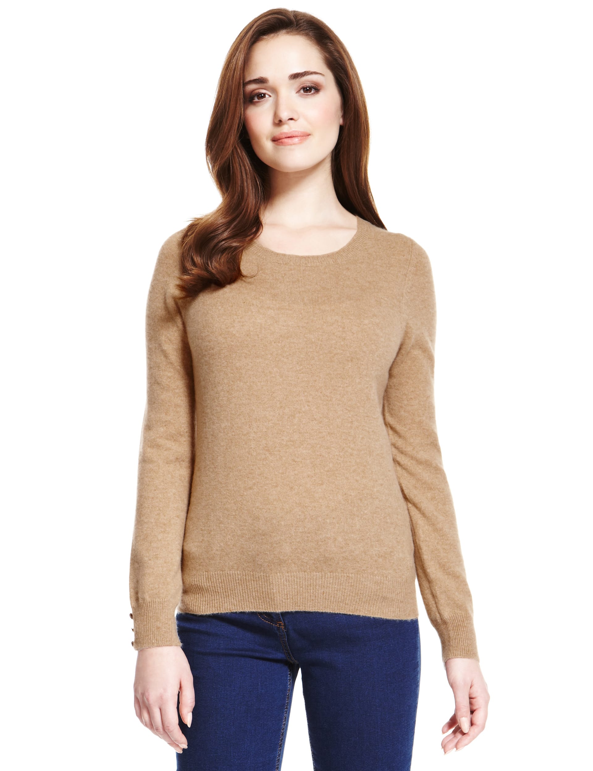 Petite Pure Cashmere Crew Neck Jumper M S