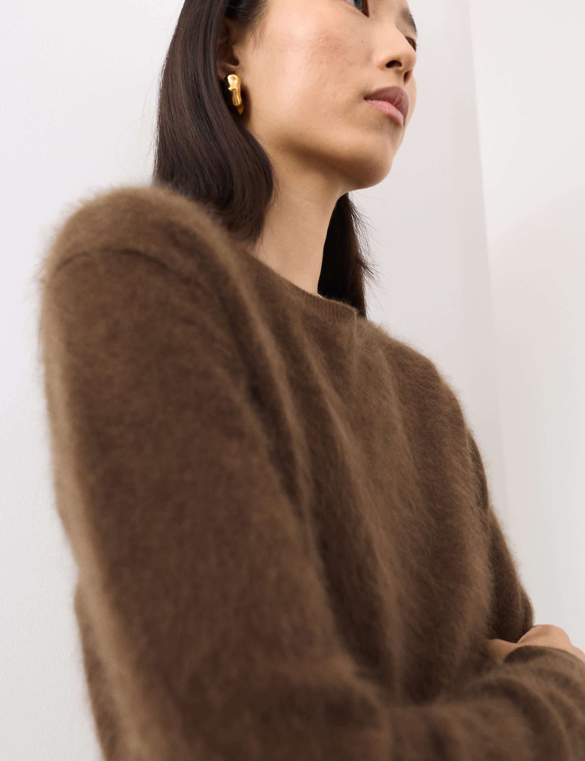 Brushed Wool with Cashmere Crew Neck Jumper | Autograph | M&S