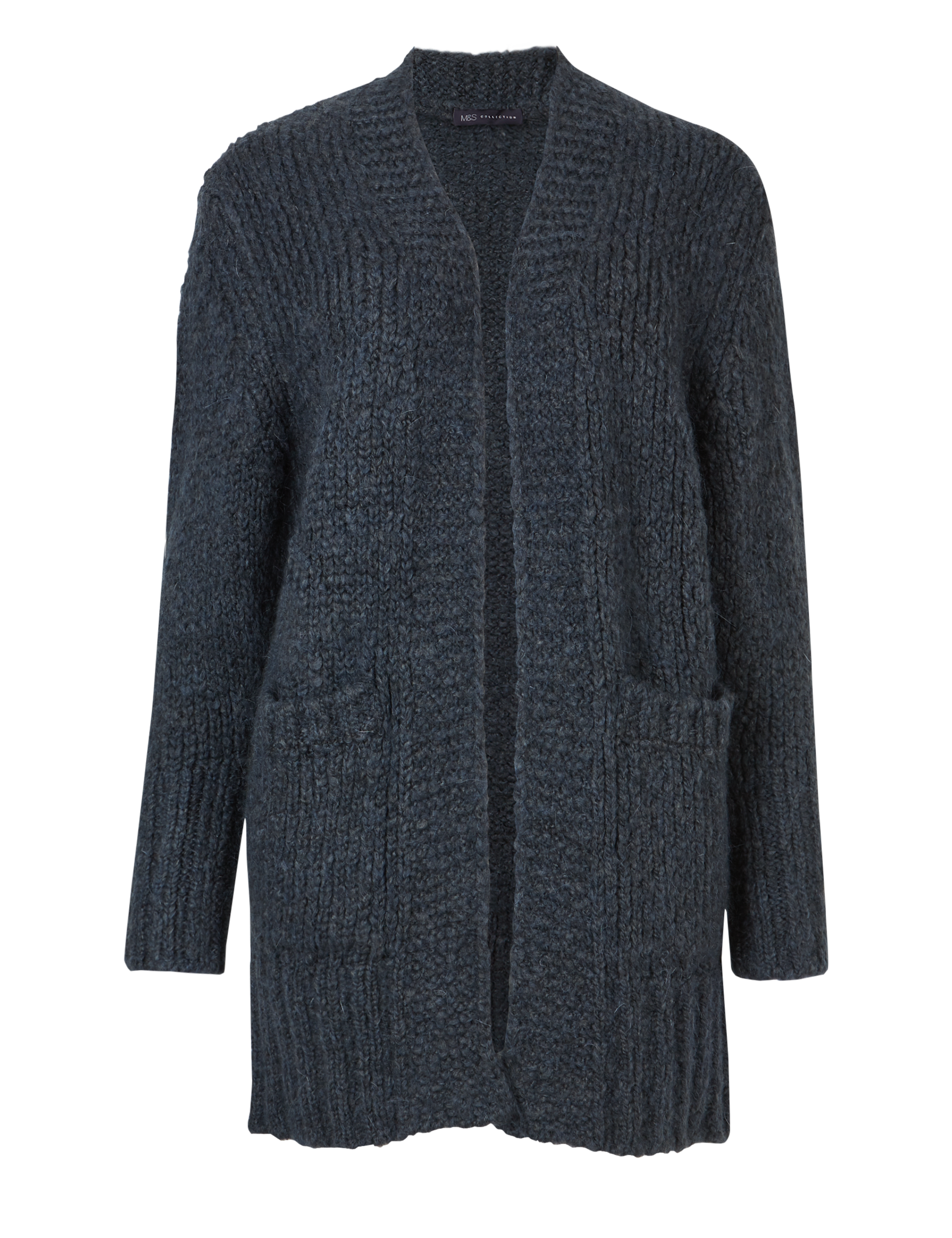 Textured Open Front Long Sleeve Cardigan Image 2 of 5