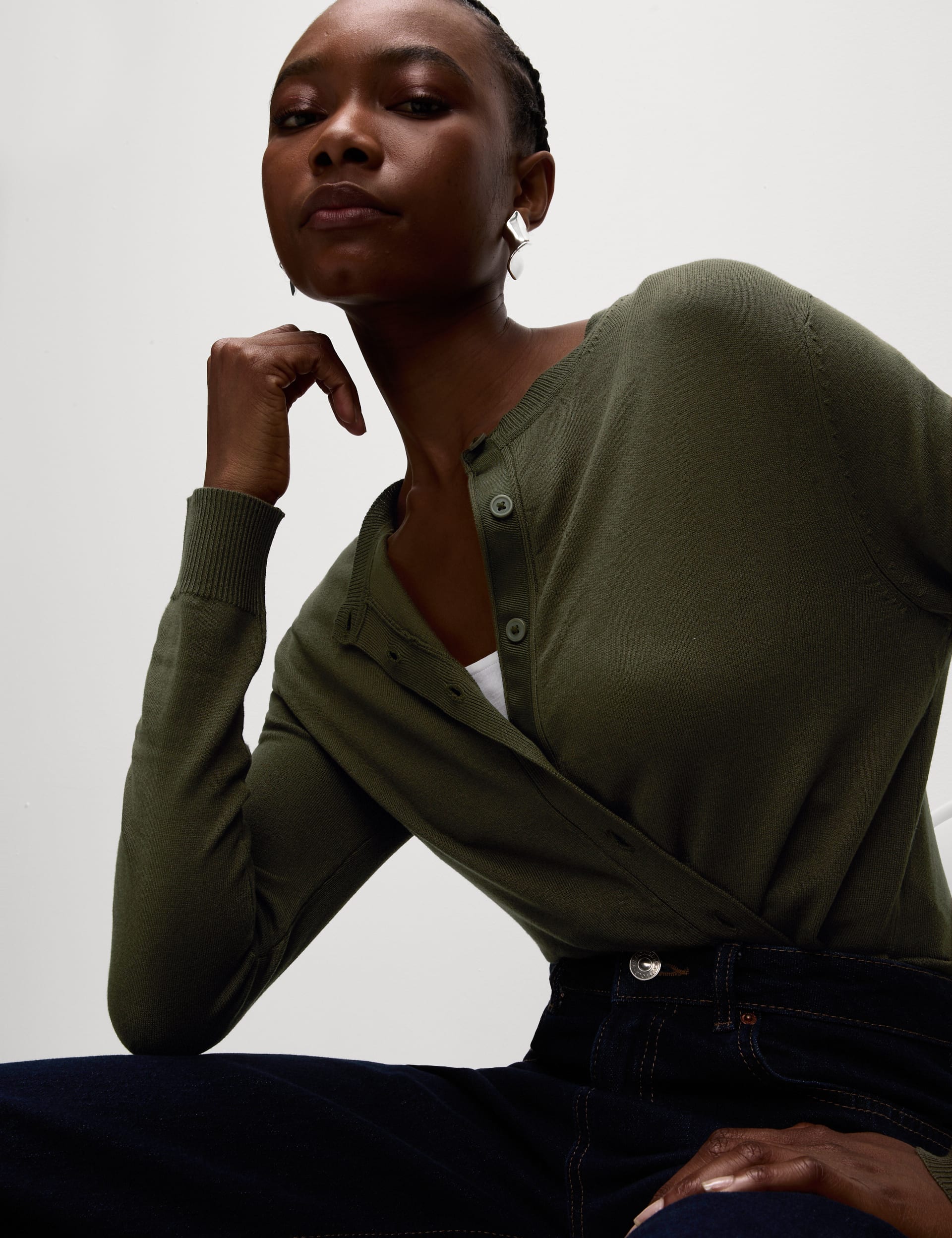 Molenda-M Strikcardigan - Green Leaf