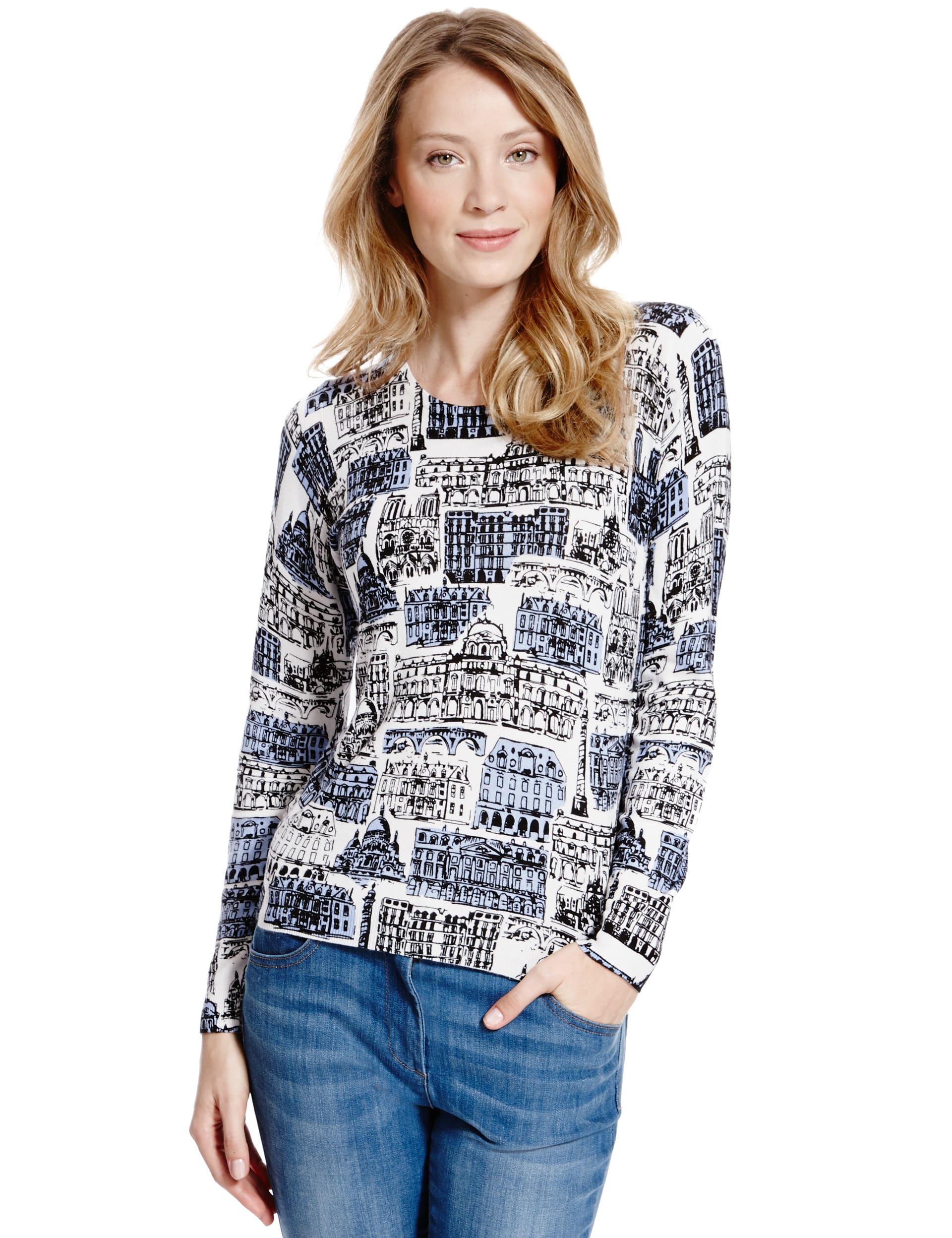 Stretch Yarn Architectural Print Jumper Image 2 of 4