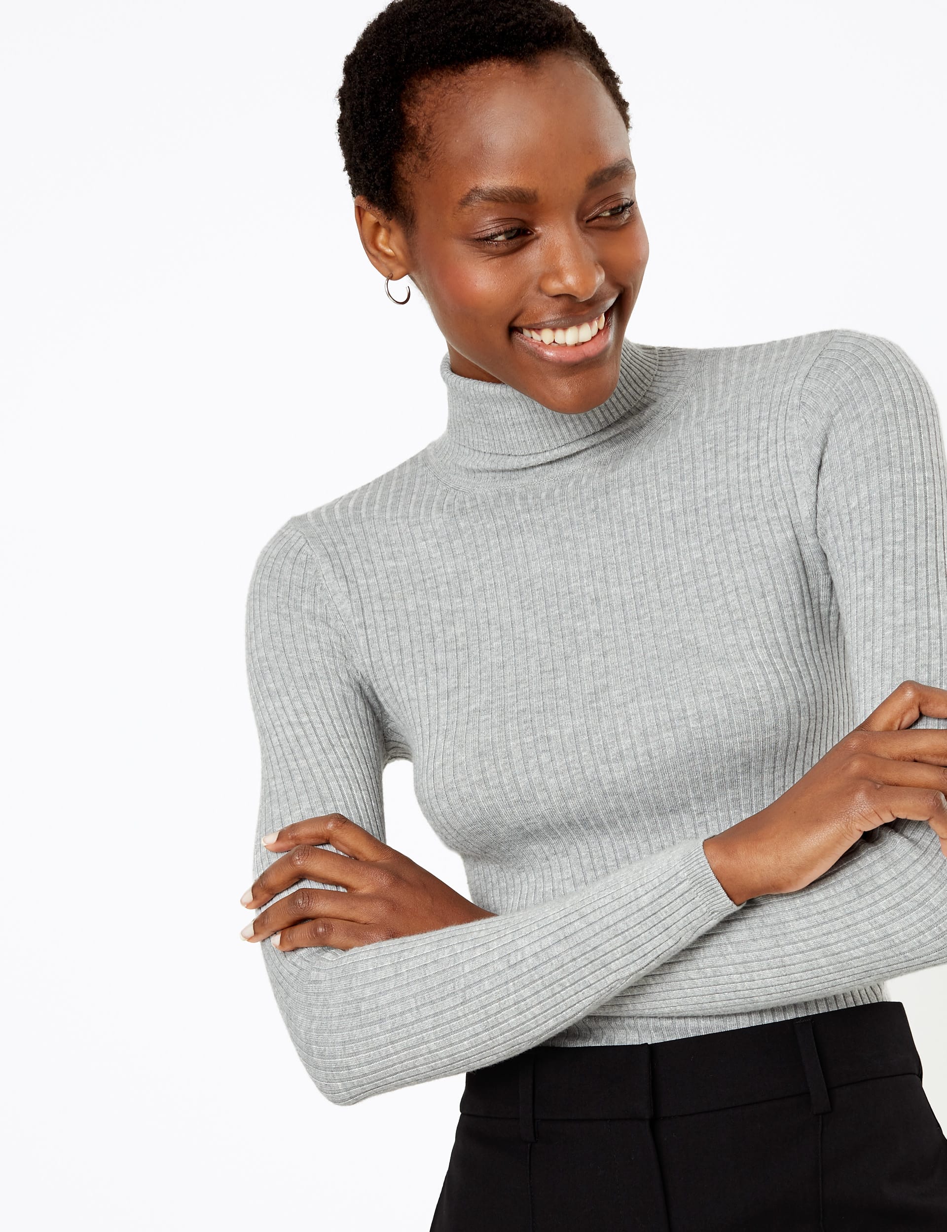 Ribbed Roll Neck Jumper Mands Collection Mands