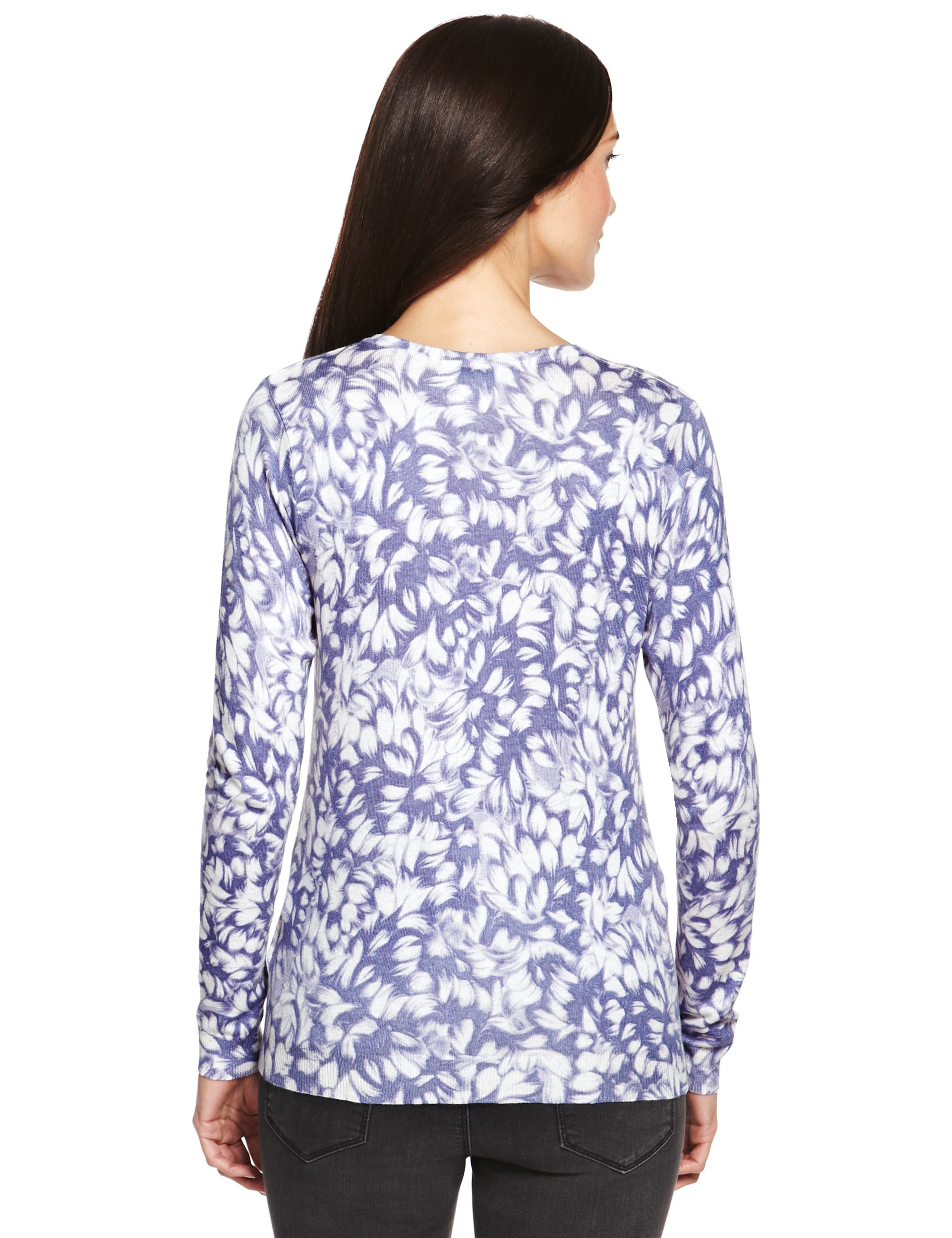 Bobble Button Petal Print Cardigan Image 2 of 4