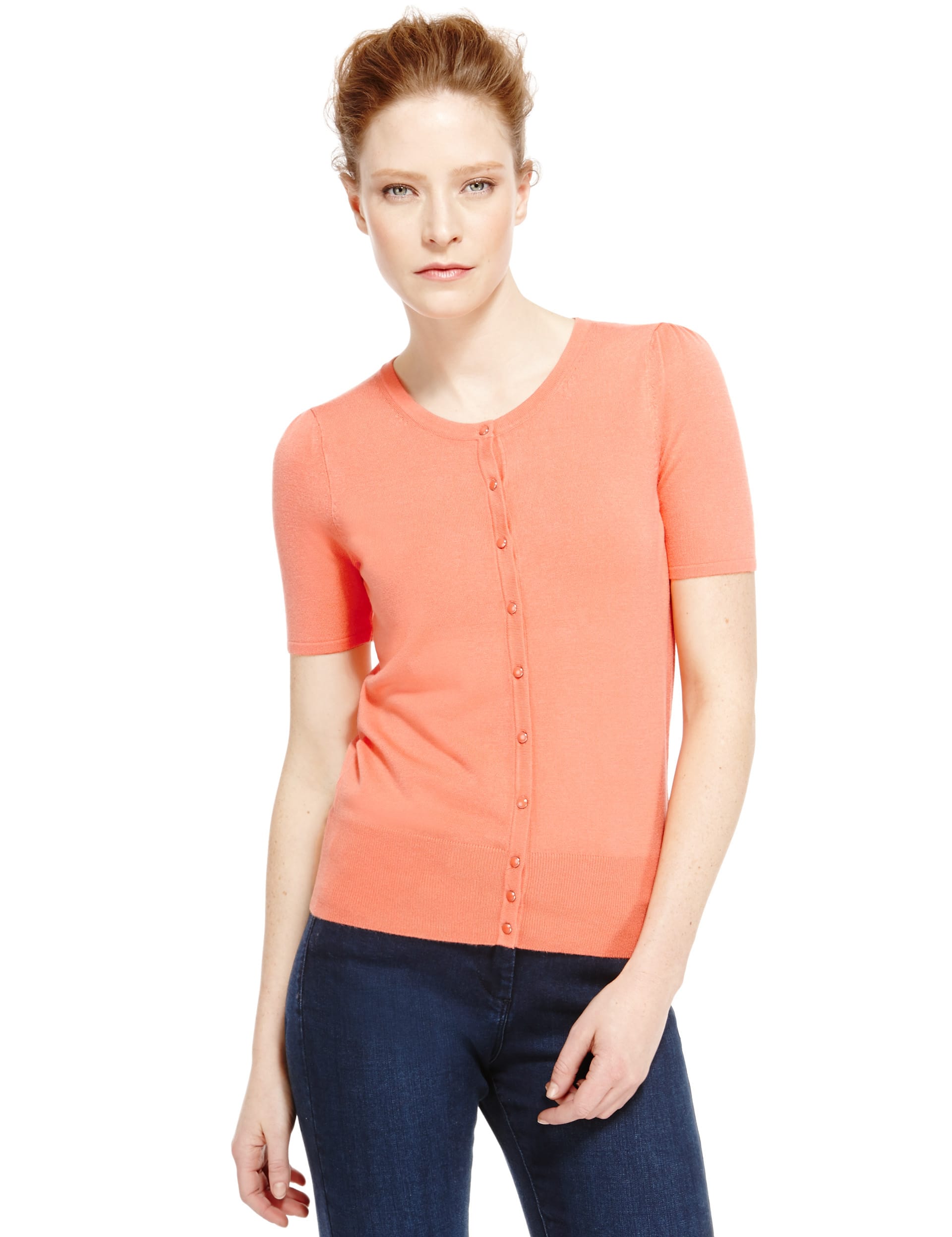 Marks and spencer short sleeve cardigan deals