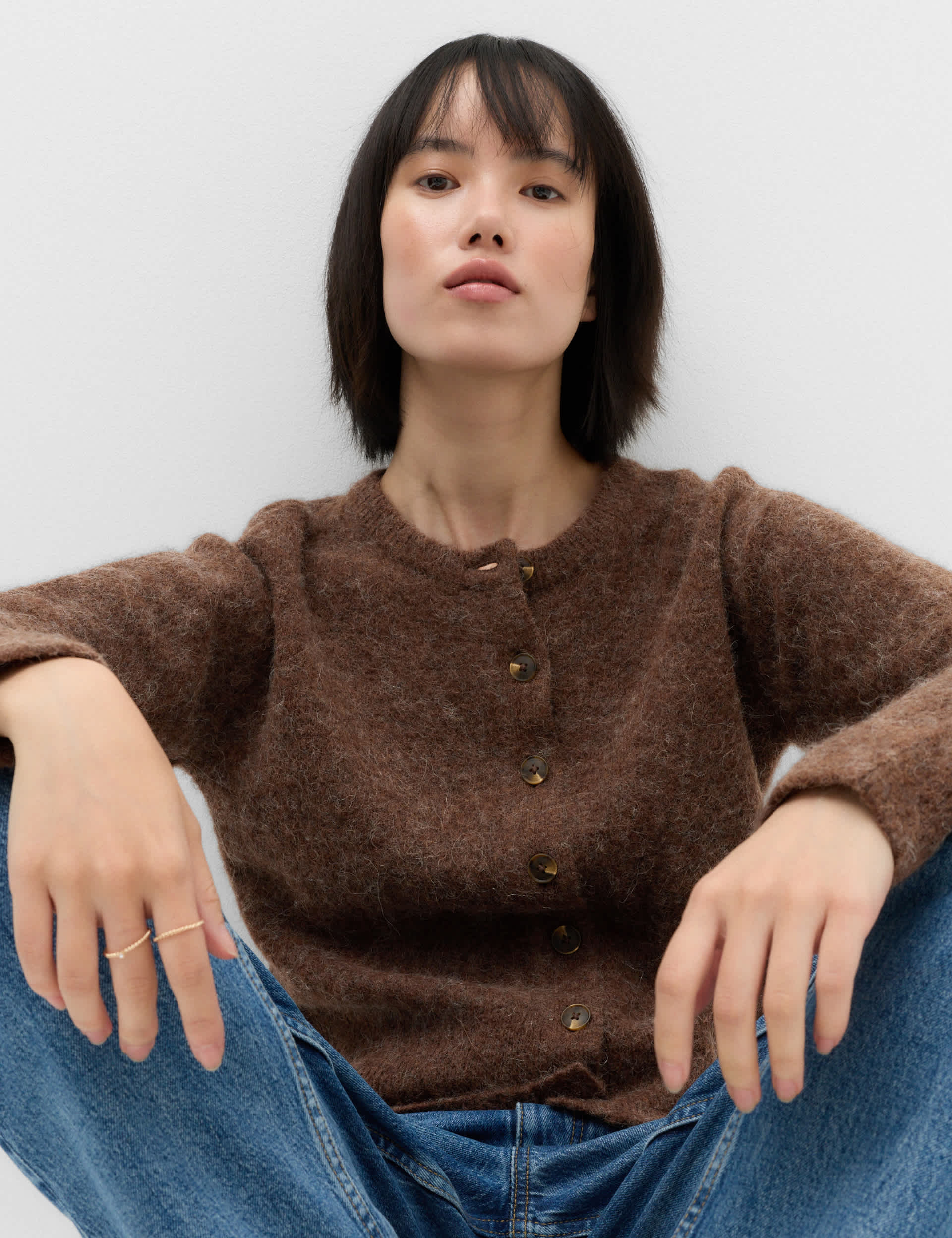 M&S Alpaca Blend Crew-Neck Cardigan
