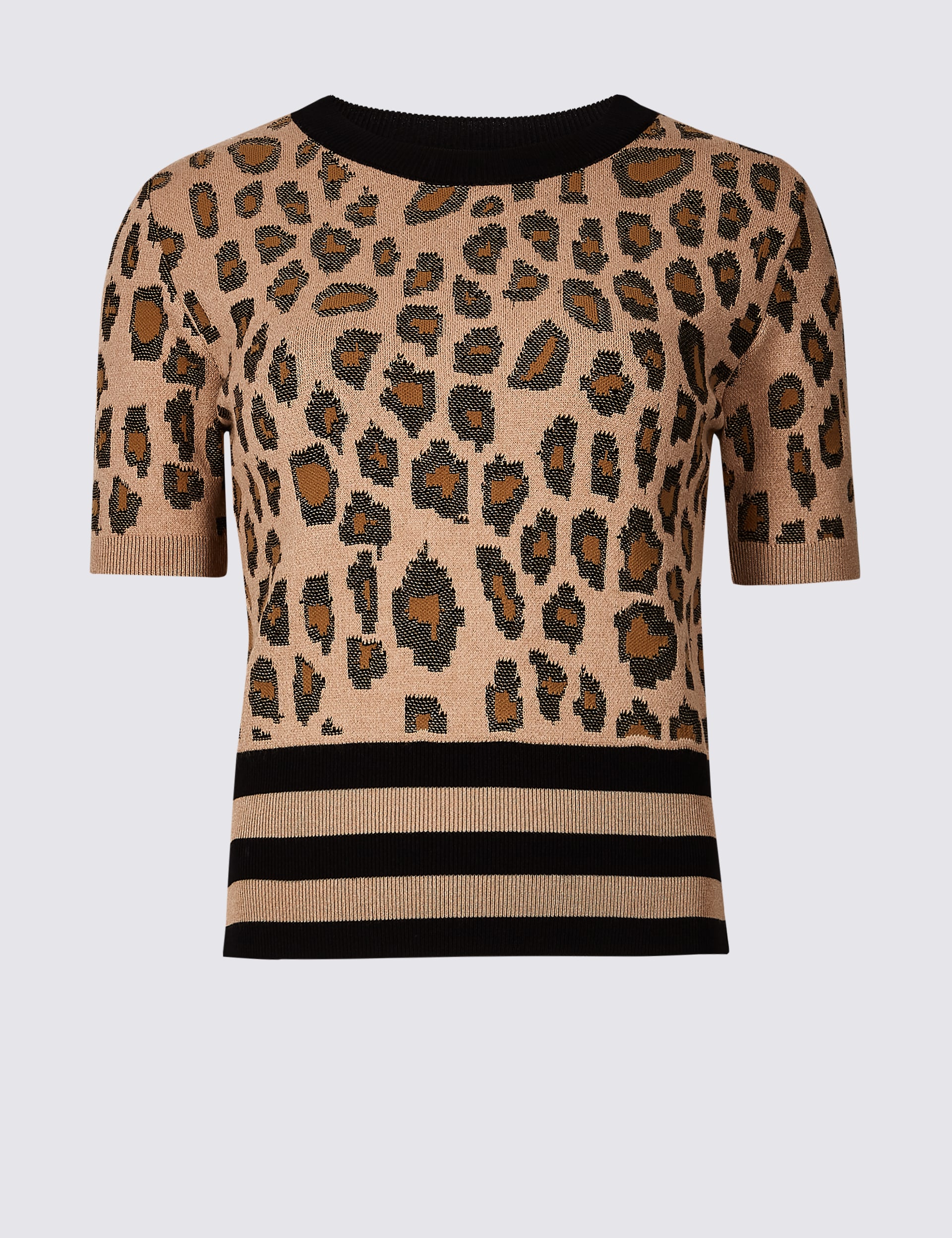 Animal Print Round Neck Short Sleeve Jumper Limited Edition M S