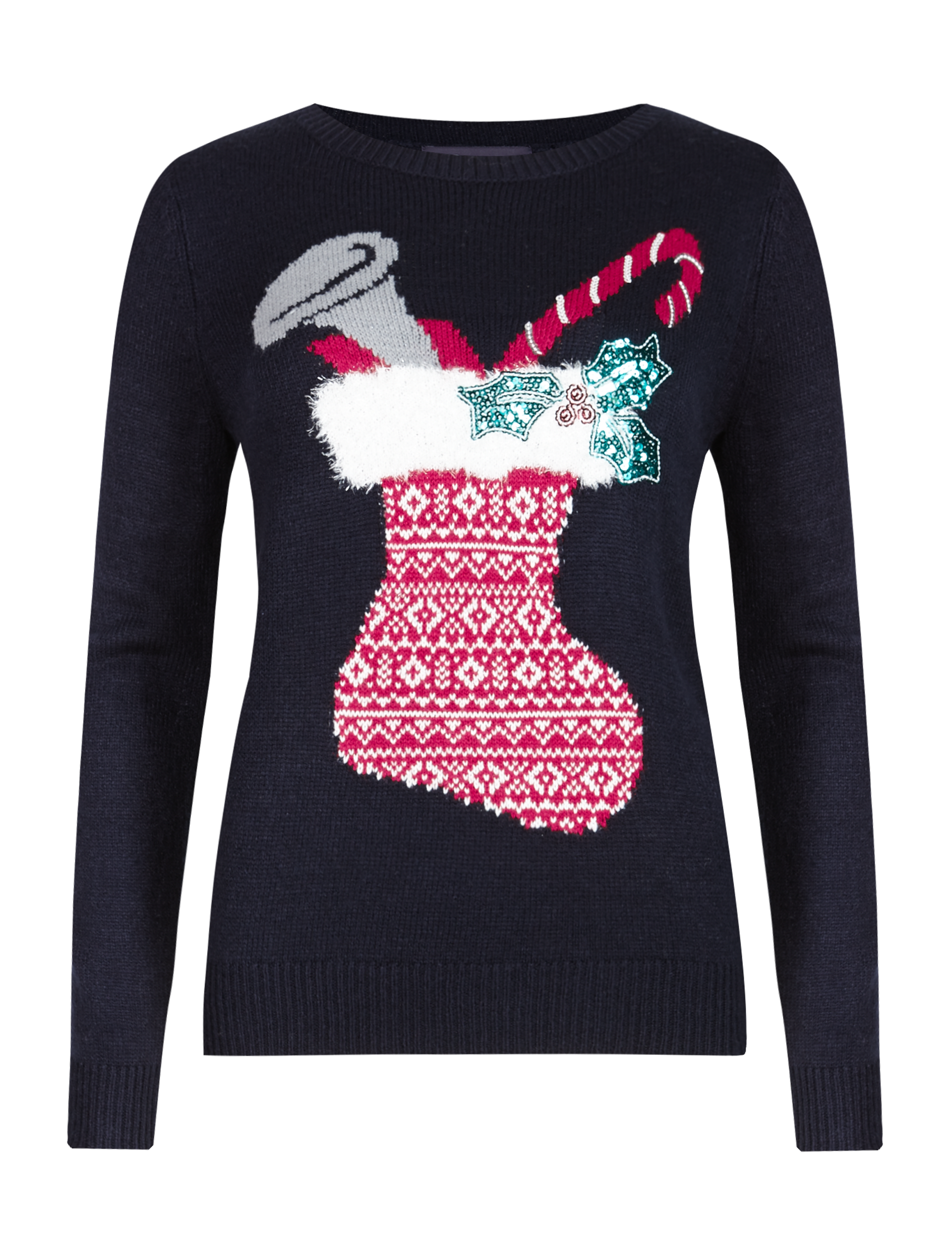 Embellished Stocking Christmas Jumper Image 2 of 4