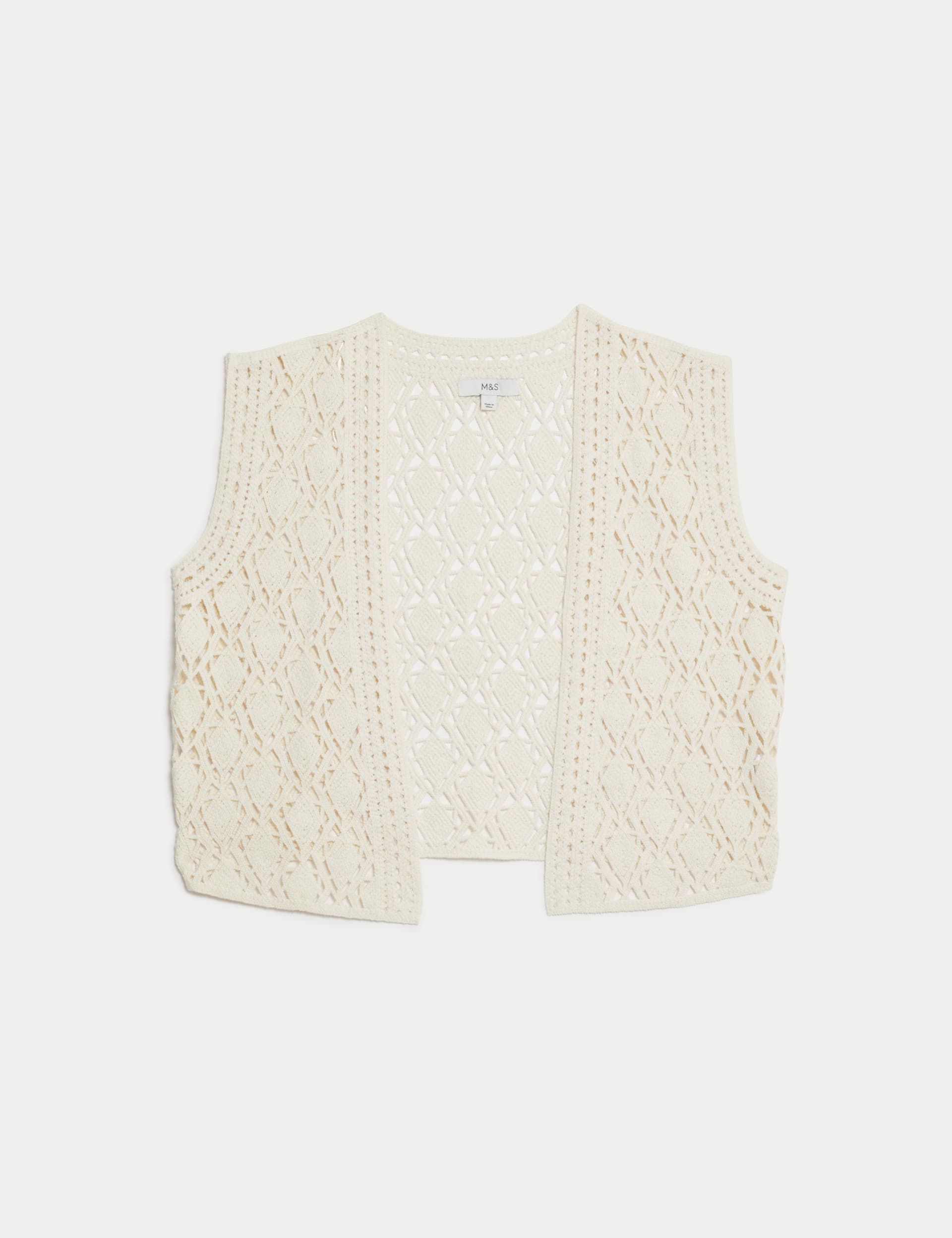 Pure Cotton Textured Knitted Vest