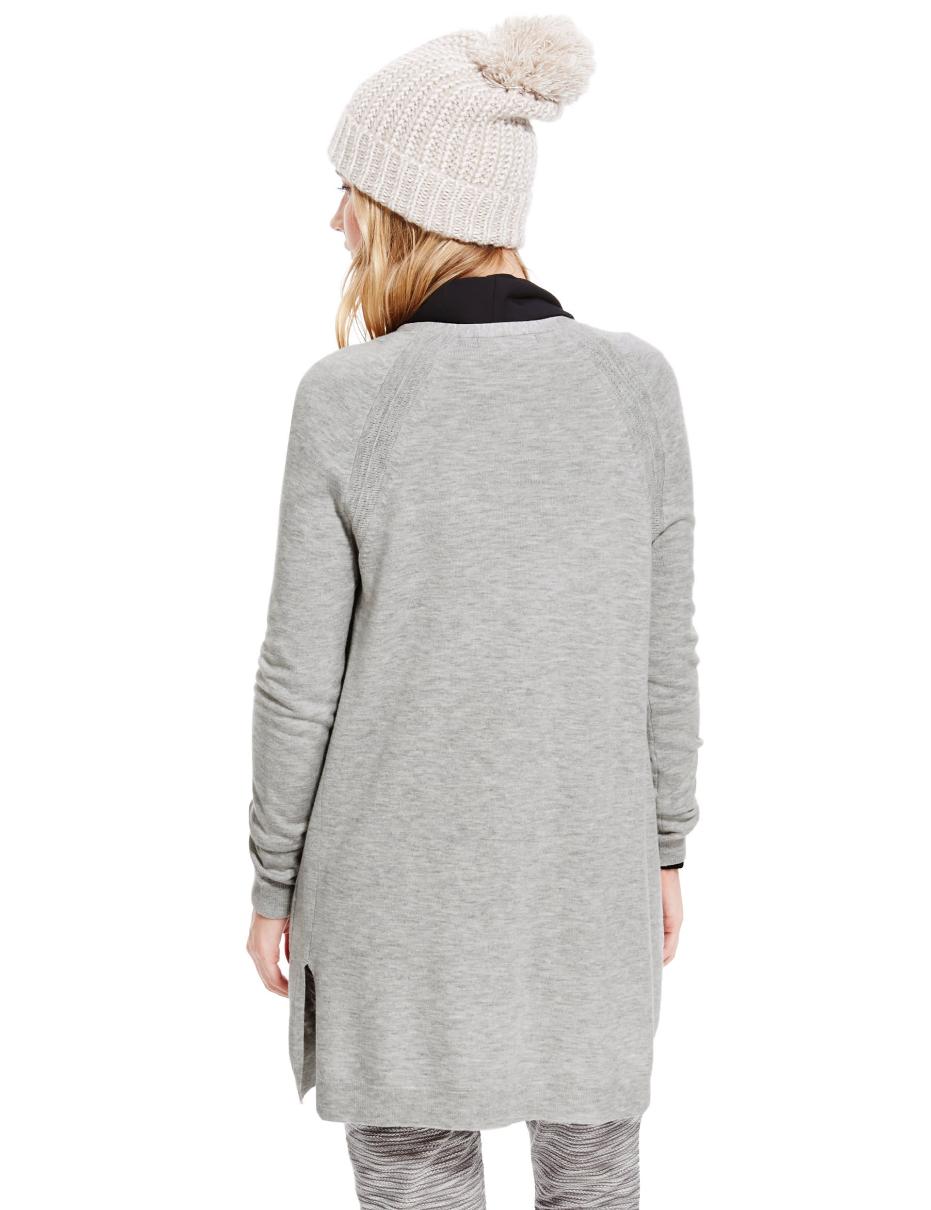 Open Front Midi Cardigan with Wool Image 2 of 4