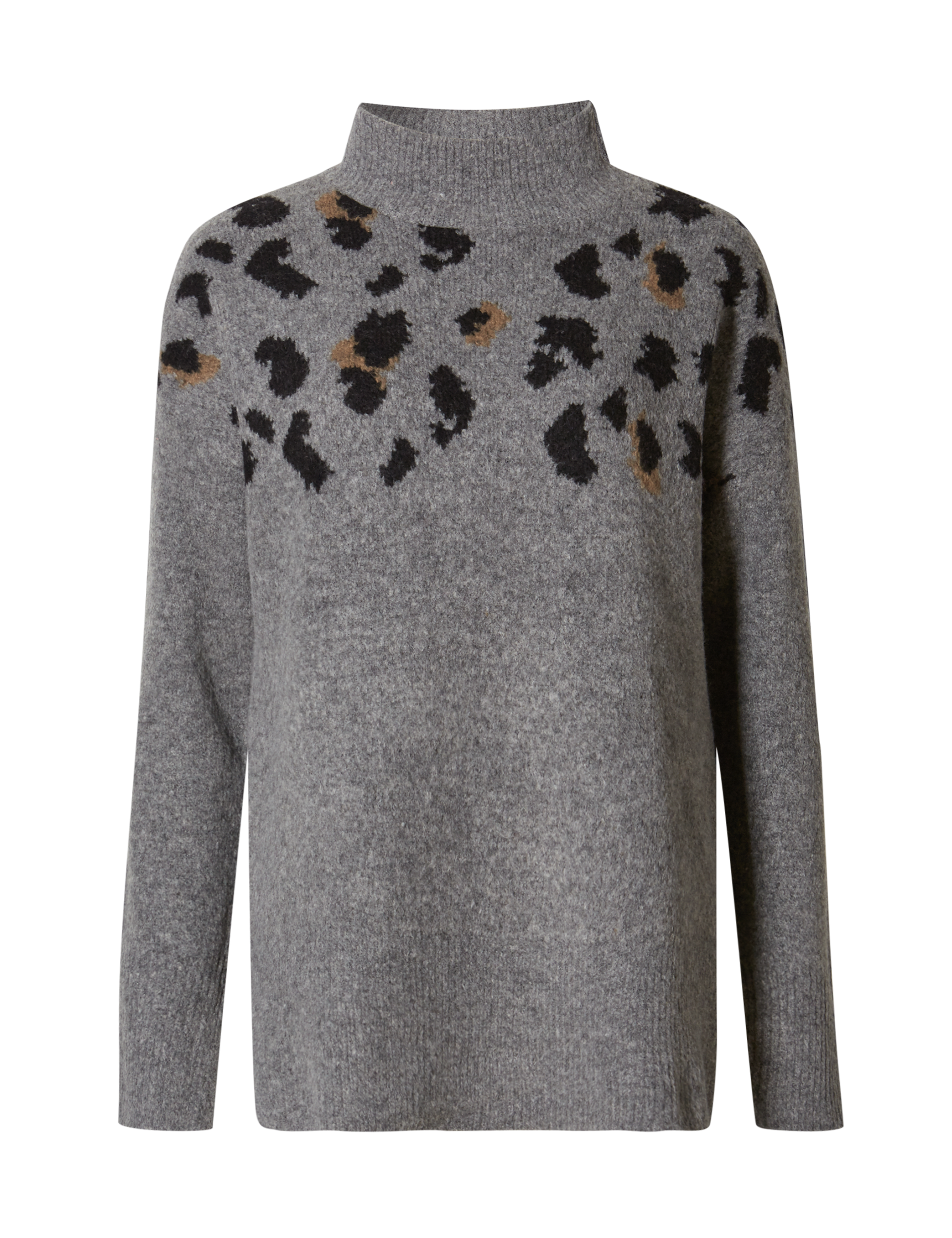 Animal Print Polo Neck Jumper Image 2 of 5