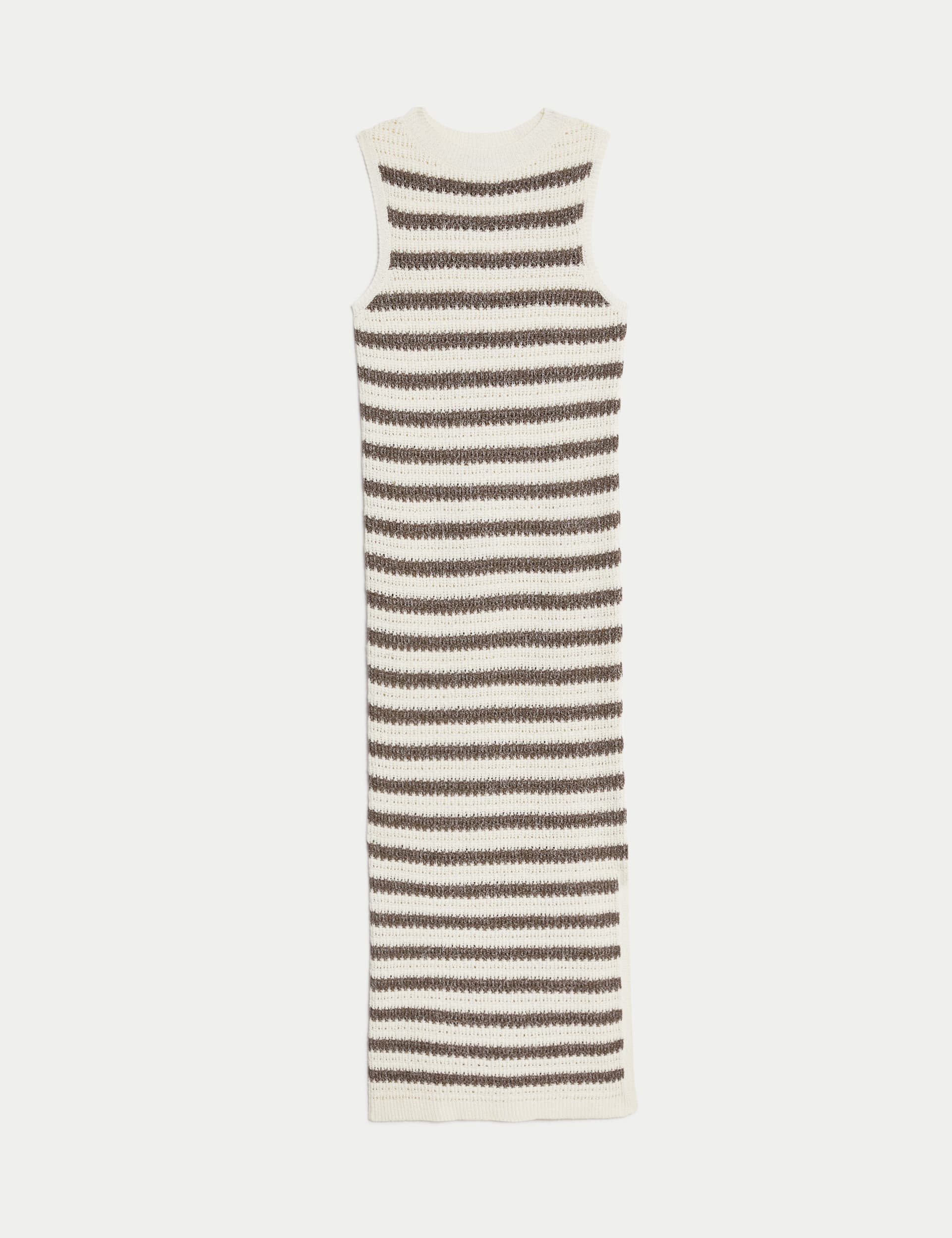 Cotton Rich Striped Midi Knitted Dress