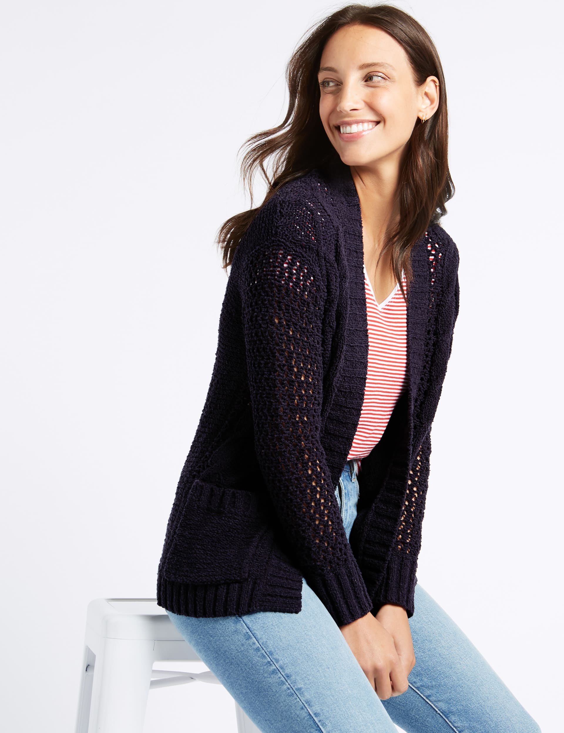 Cotton Rich Textured Cardigan Image 2 of 6