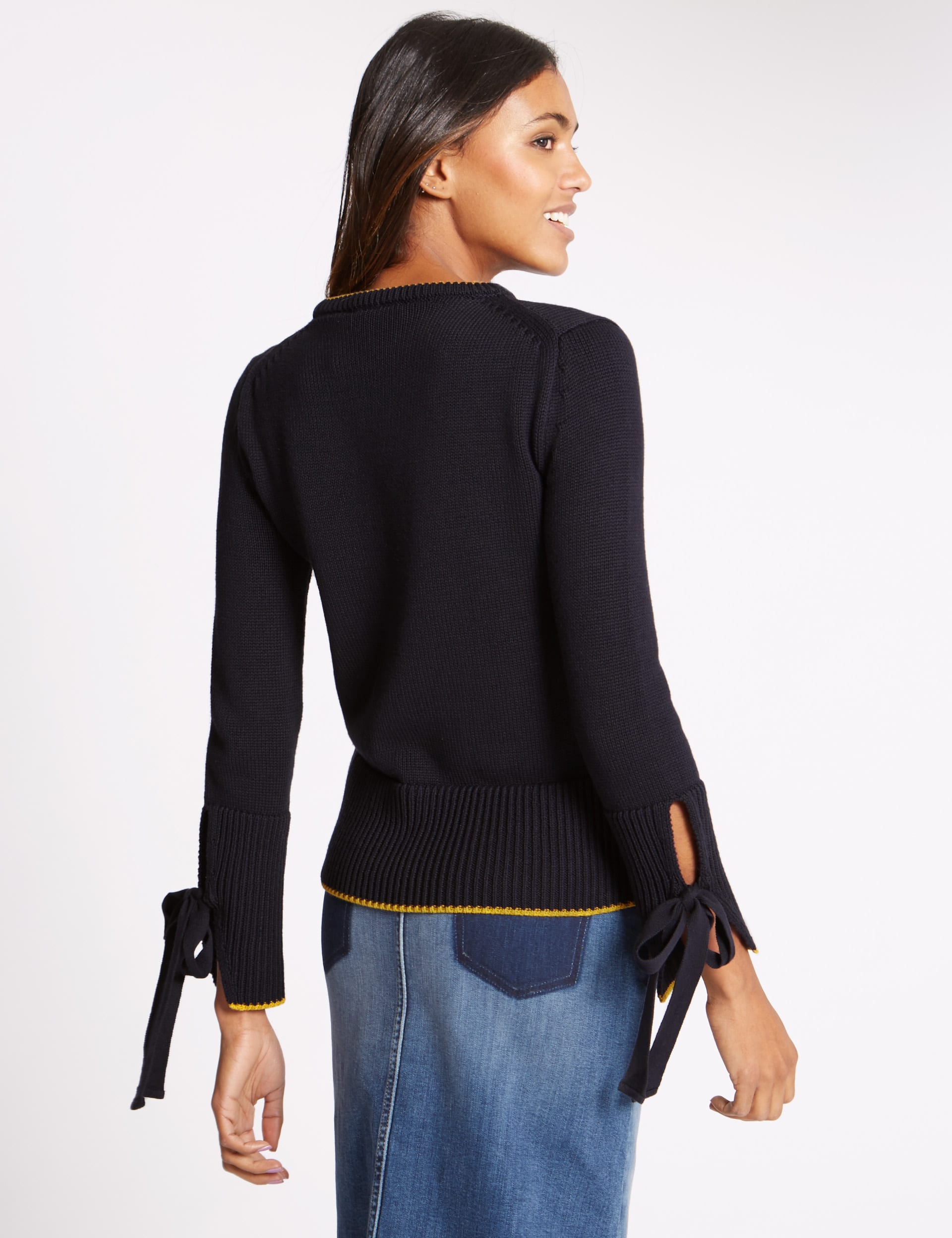 Cotton Blend Contrasting Edge Jumper Image 2 of 5