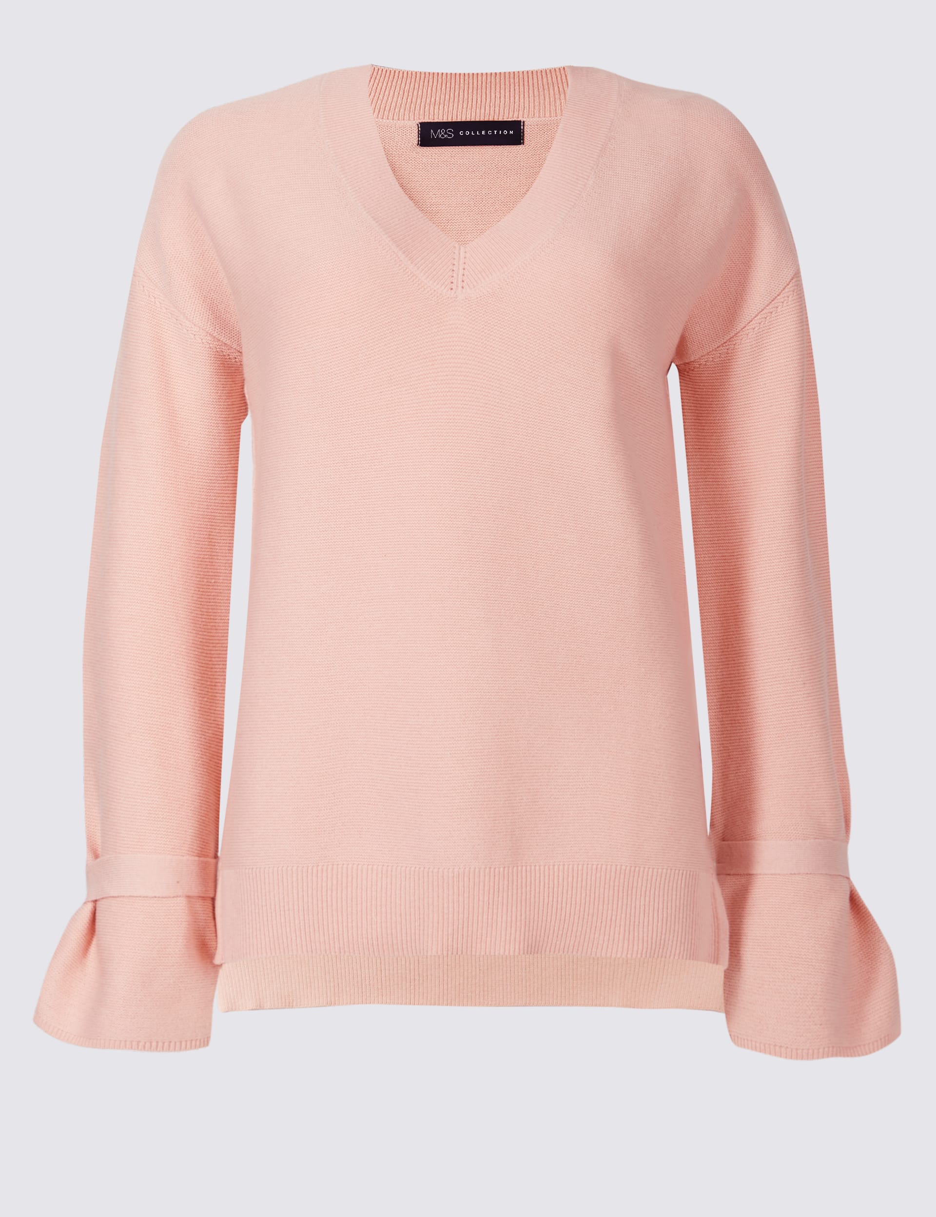 PETITE Cotton Blend Cuff Detail Jumper Image 2 of 6